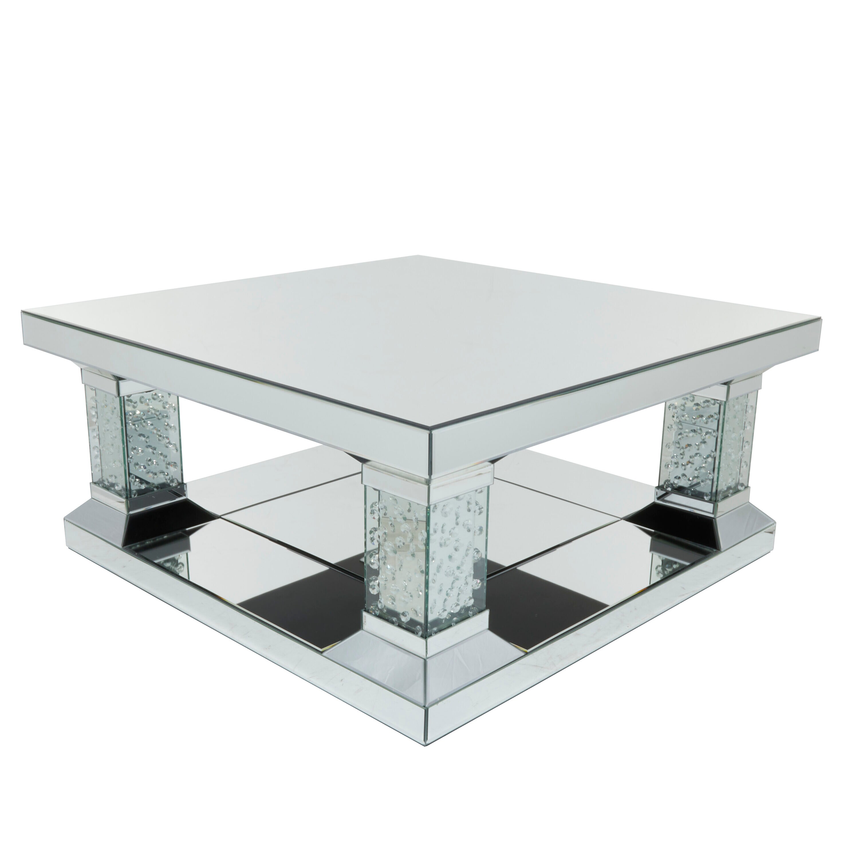 Acme 80555 Weigela Coffee Table - Mirrored & Chrome - 18 x 48 x 24 in.