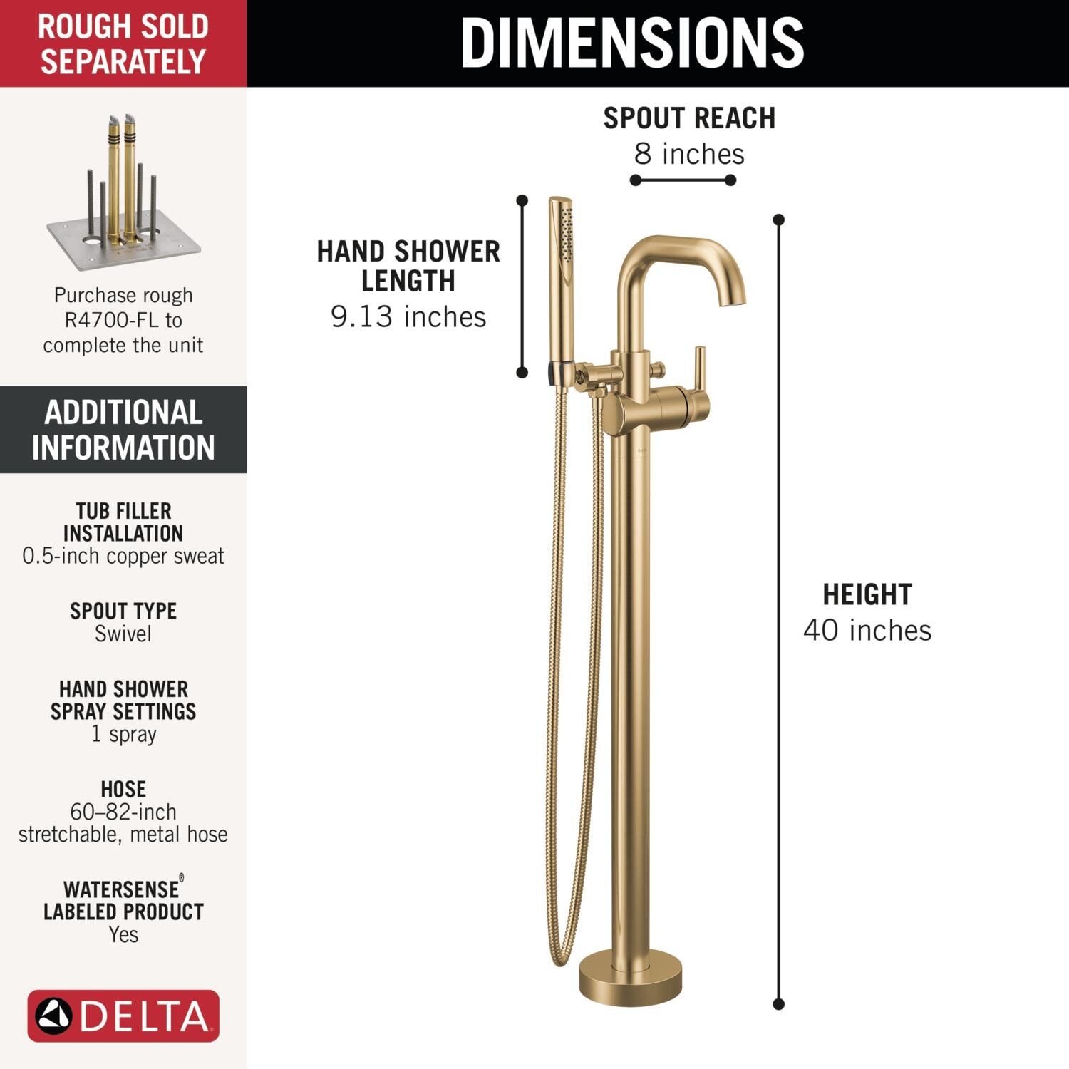 Delta T4754-CZFL Roman-Tub-Faucets - View #4