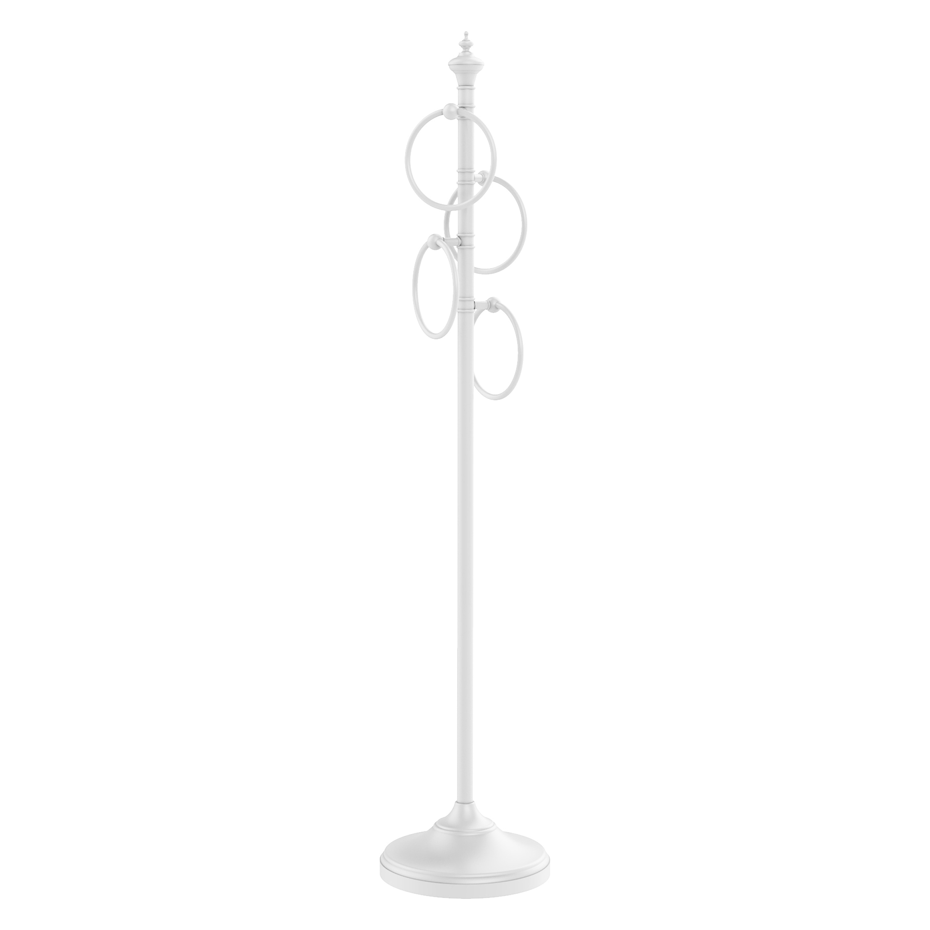 Allied Brass TS-D1-WHM Matte White Freestanding floor Single Towel Ring