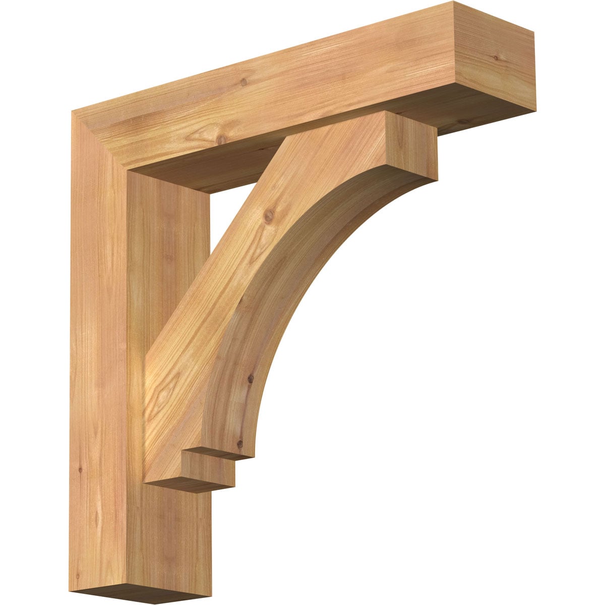 Ekena Millwork 1462741 Imperial Block Smooth Bracket with Offset Brace Western Red Cedar Wood Standard Bracket