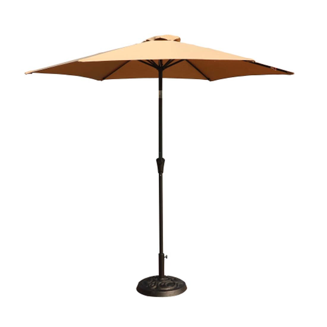 Damerin PUQ6103 8.858-Feet Aluminum Brown Market Patio Umbrella with Base
