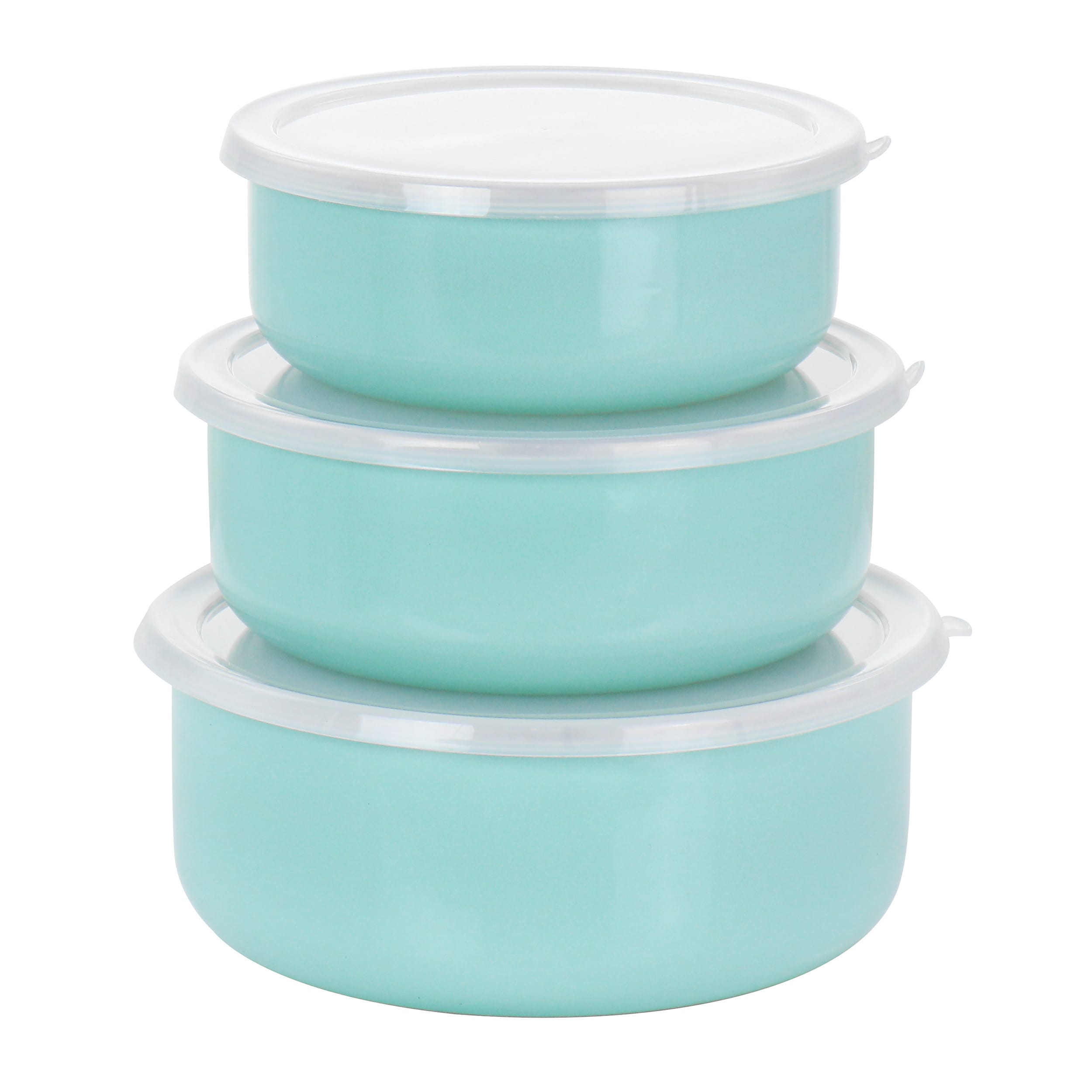 Storage Containers 'TURQUOISE Mini Lock Top Snack Containers with Lids set  of 3, Teal