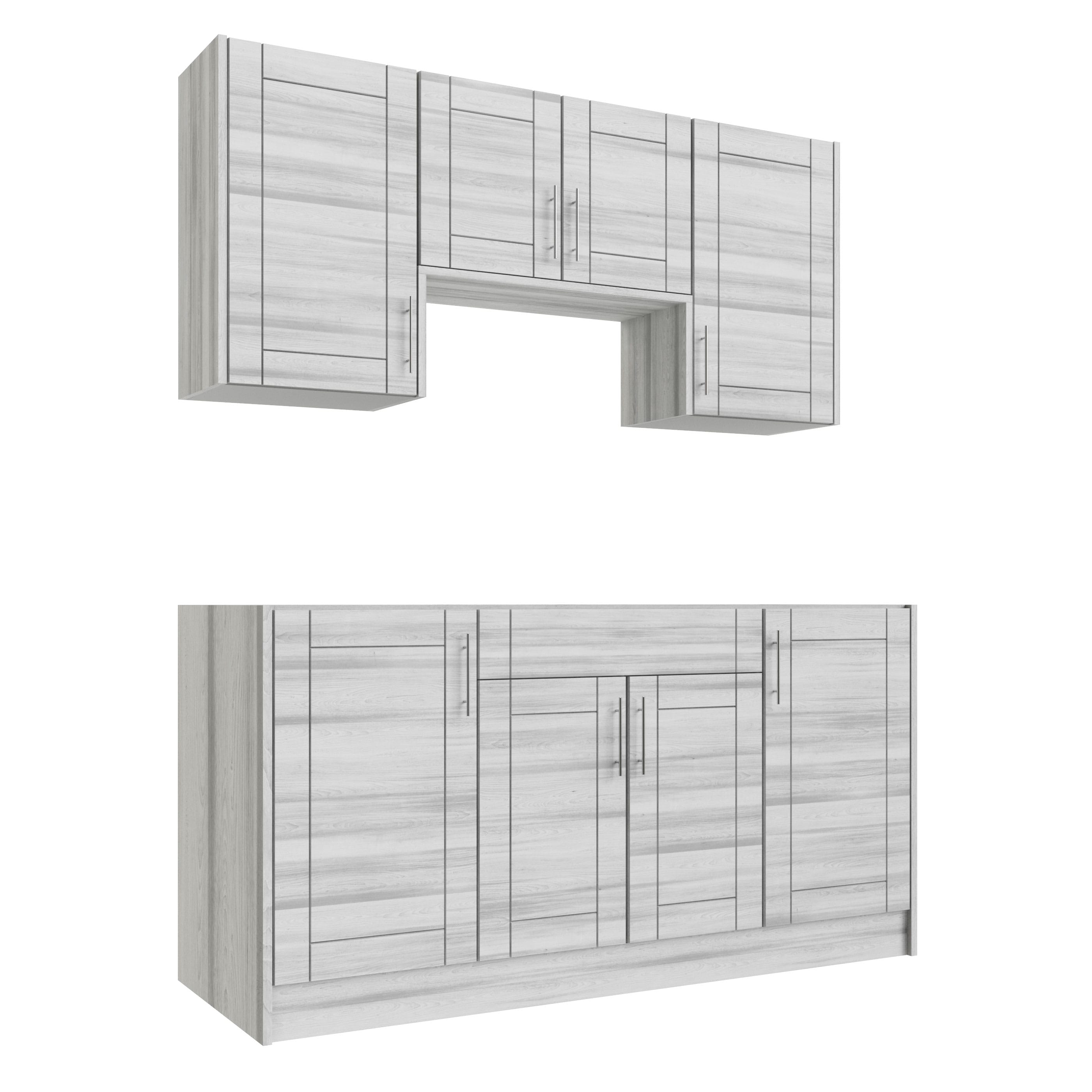 WeatherStrong WSE66WMK-SWW Sanibel 6 -Piece 67.25-in W x 25-in D x 84-in H Modular Outdoor Kitchen Set
