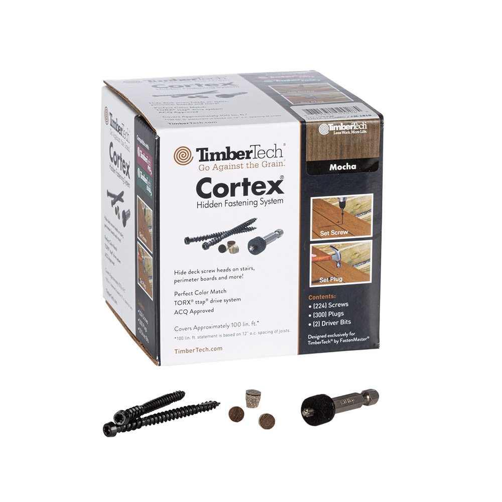 TimberTech CTX100LCM Cortex Legacy 2.5 Inches Mocha Hidden Deck Fastener 100 Square feet ( 224 -Pack )
