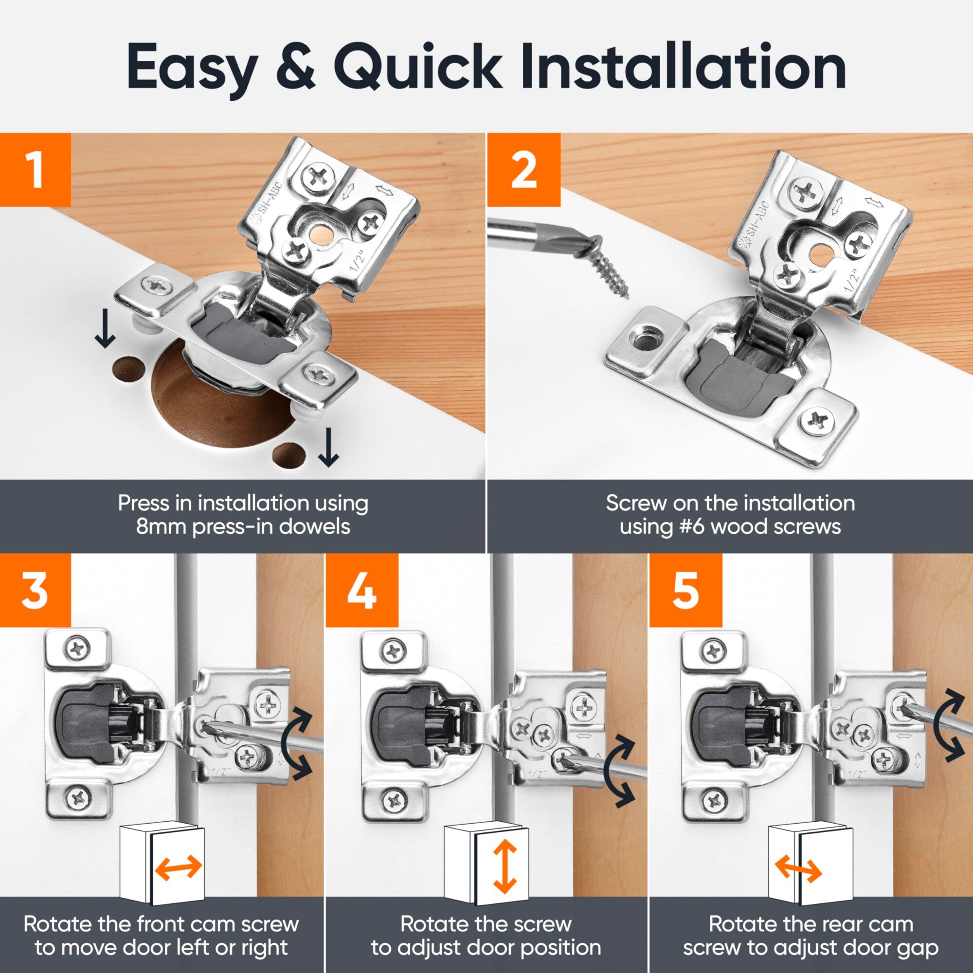 Wudkey L4-ZL9Y9B Cabinet-Hinges - View #4