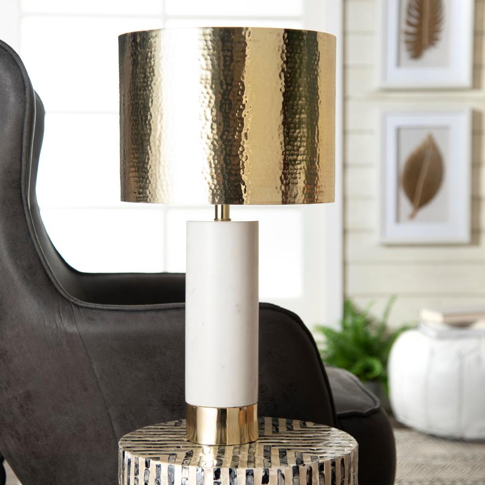 TANGA TABLE LAMP, Matte Antique Brass Finish on Metal Body with Crystal  Ball and Disc, Hardback Sh - table lamps