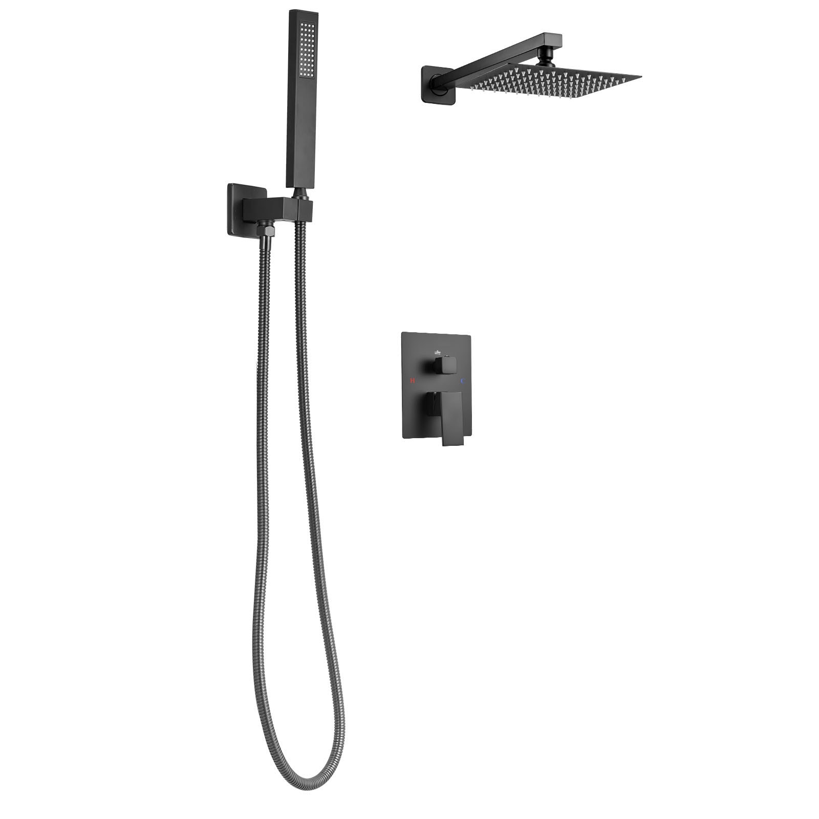 VEVOR - Shower Faucet Set Rainfall Bathroom Shower System with 8-Inch Square Rain Shower Head and...