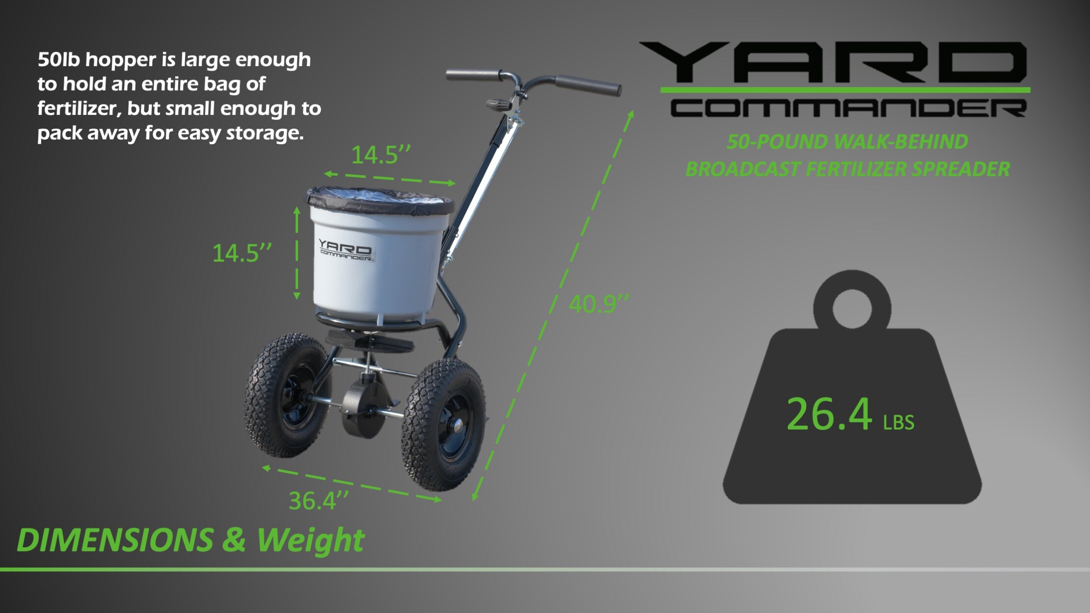 Yard Commander 50lb Broadcast Fertilizer Spreader in the Push