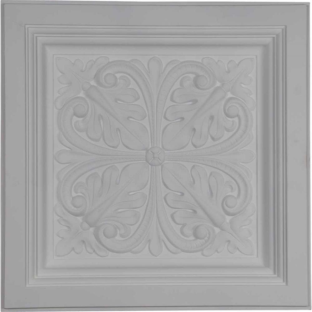 Ekena Millwork CT24X24CN 2-ft x 2-ft Cornelia Primed Urethane Drop Ceiling Tile (1-Pack, 4-sq ft / Case)