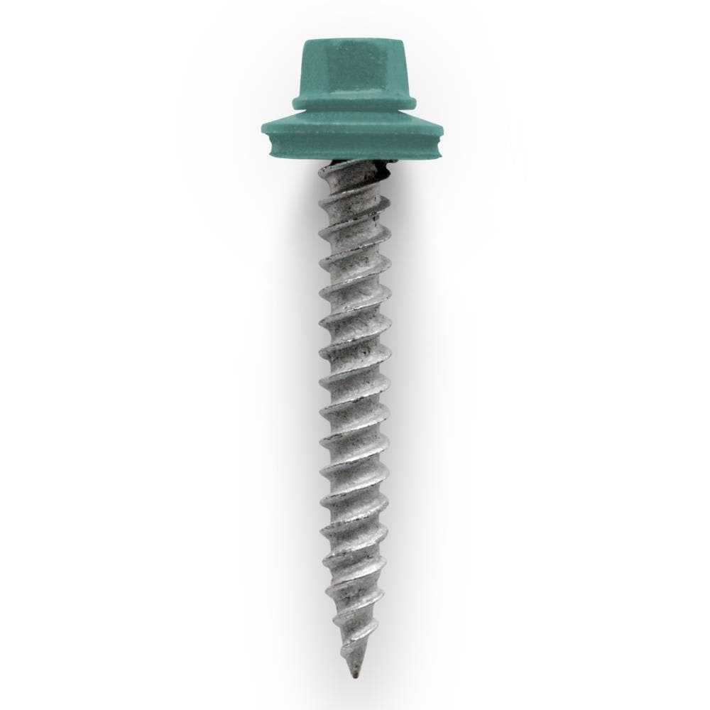 Union Corrugating FN-WS-0060-137 #10 x 1-1/2-in Marine Green Painted galvanized Self-tapping Roofing Screws 250 -Count