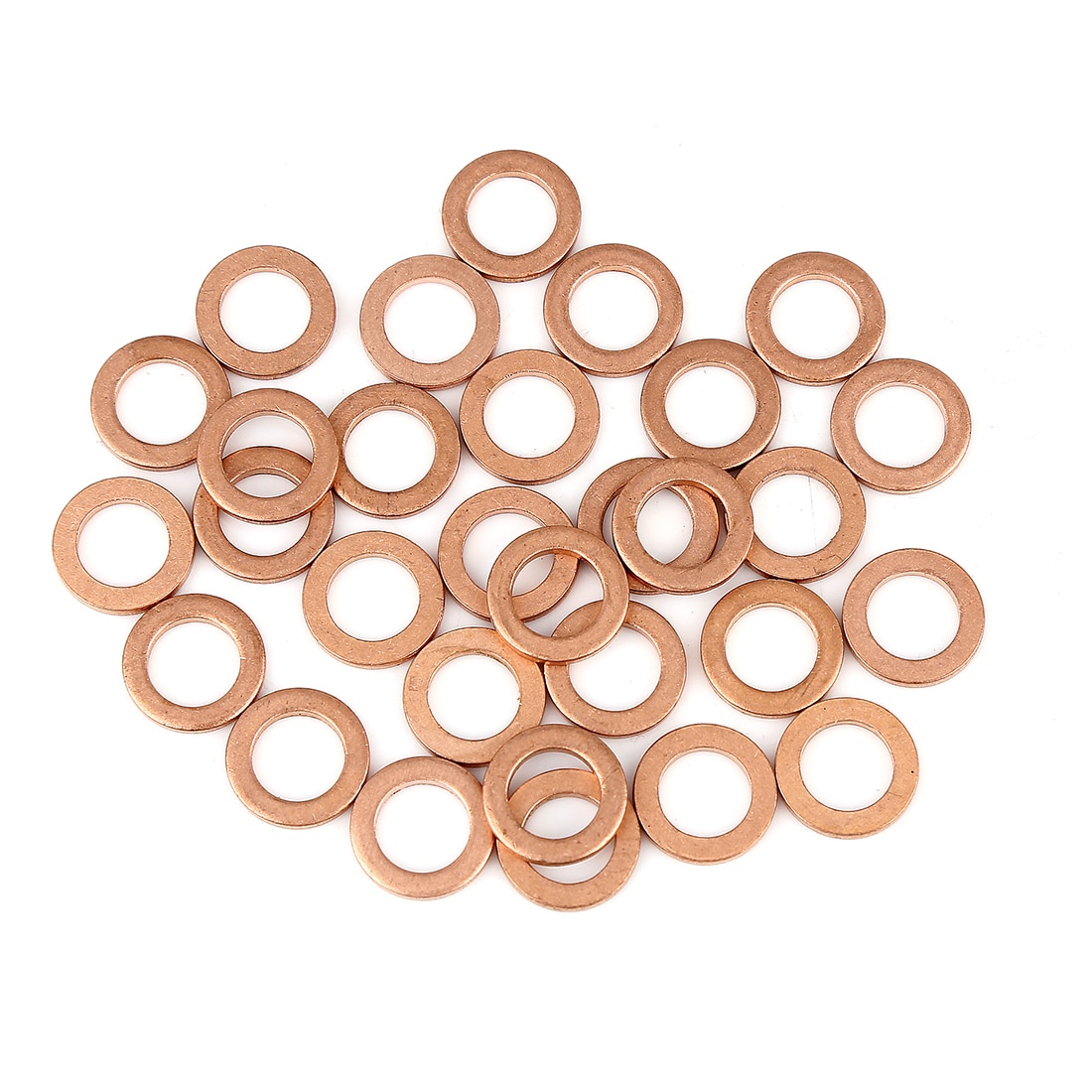 Unique Bargains Copper Washer Flat Sealing Gasket Ring Spacer for Car 8 x 12 x 1.5mm 30pcs