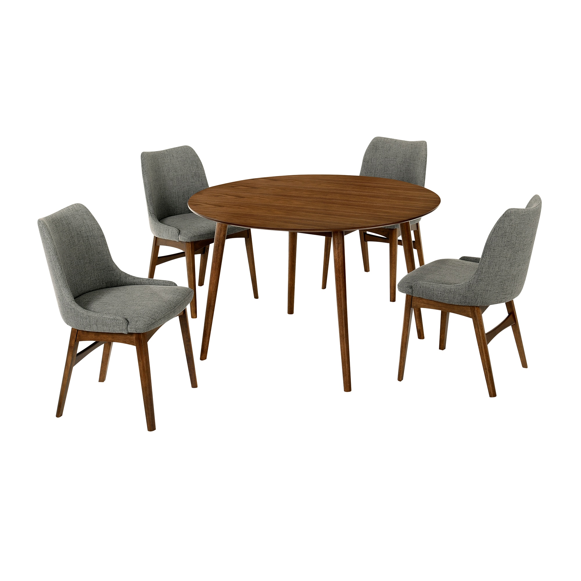Armen Living SETARDI5AZWACH48 Walnut Contemporary/Modern Dining Room Set with Round Table ( Seats 4 )