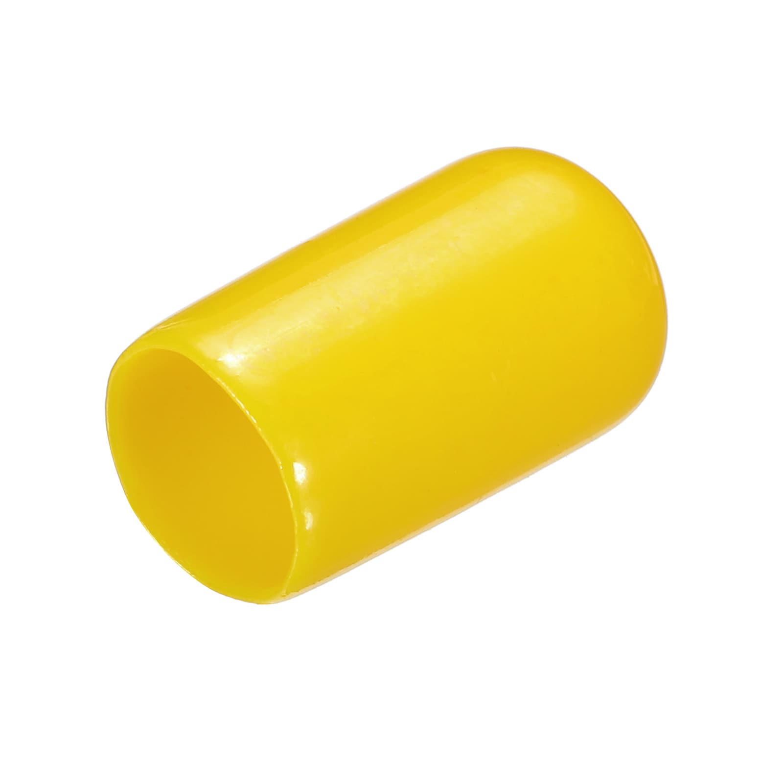 Unique Bargains 25pcs Rubber End Caps 10mm ID PVC Vinyl Round End Cap Cover Screw Thread Protectors Yellow