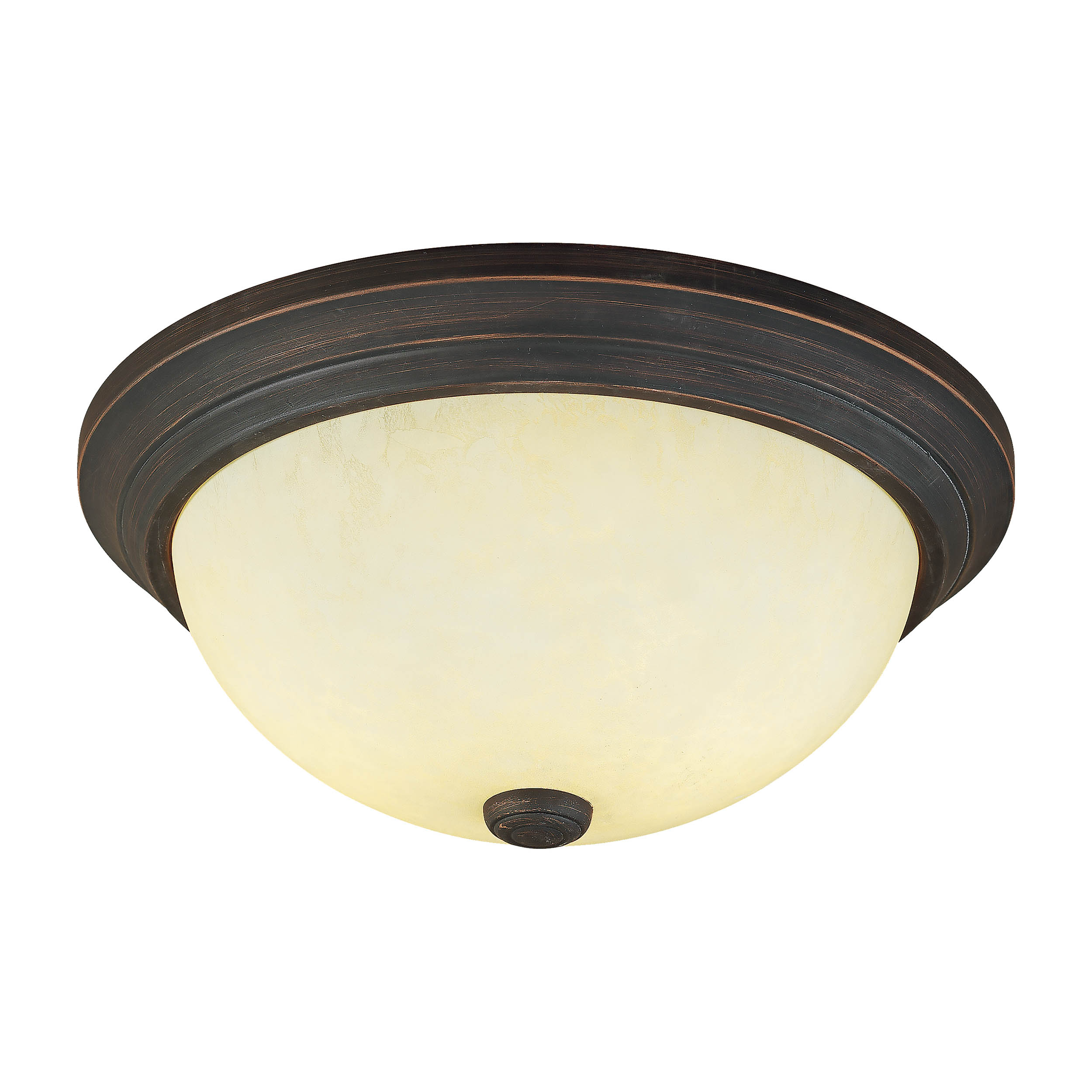 Millennium Lighting 5165-RBZ Flush Mount 3-Light Rubbed Bronze Flush Mount Light