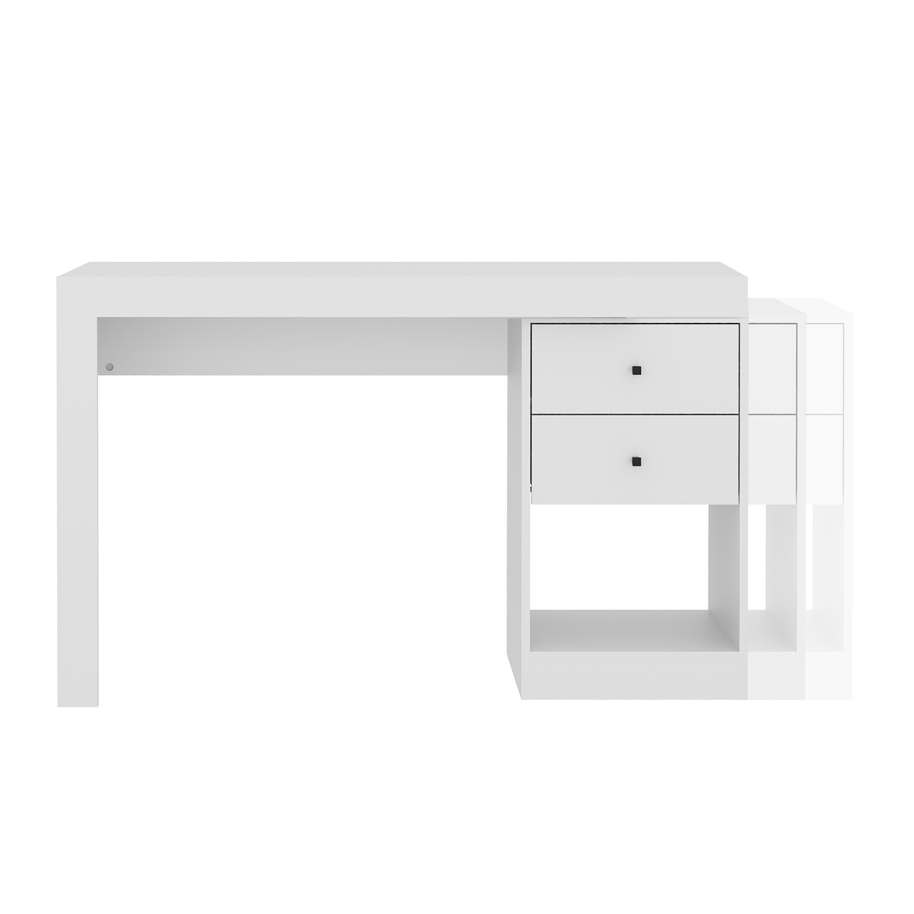 Siavonce Expandable Home Office Desk, White in the Desks department at