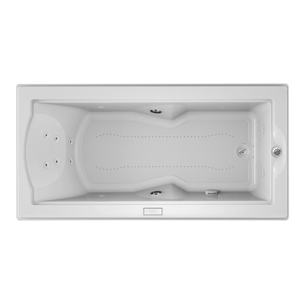 Jacuzzi KL60959 FUZION 35.4-Inches x 70.7-Inches White Acrylic Rectangular Drop-in Whirlpool and air bath combination tub Drain ( Right Drain )