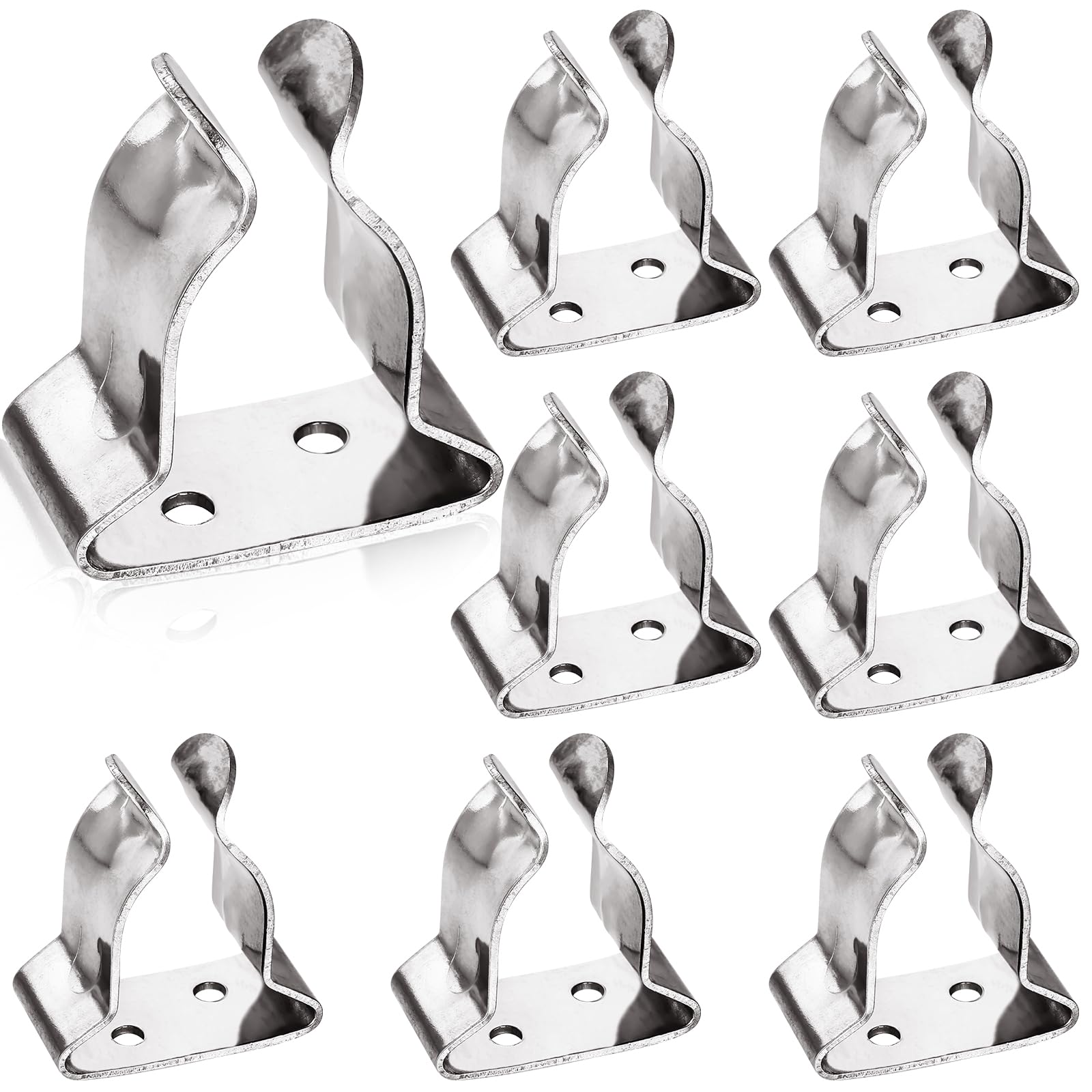 Etokfoks  stainless steel marine spring clips set of 8 boat hook holders and oar brackets quick release pole clips for paddles rods and dock