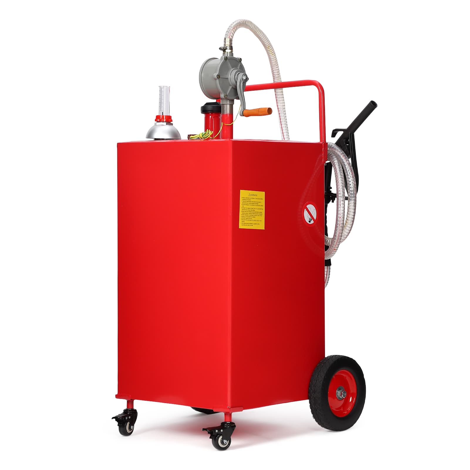 Qeetex SQY-PAU-0JM8BLOH Fuel Caddy 35 Gallon Portable Gas Storage Tank On 4 Wheels with Manual Transfer Pump Gasoline Diesel Fuel Container with Manual Transfer Siphon Pump for Cars Lawn Mowers ATVs Boats Red