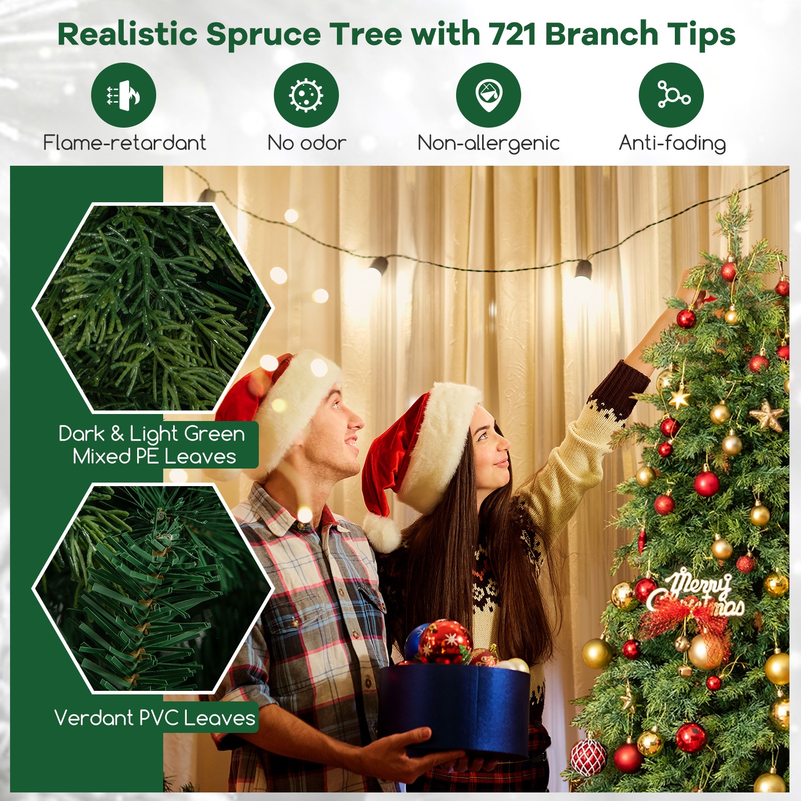 WELLFOR TX-HGY-10006US Artificial-Christmas-Trees - View #5
