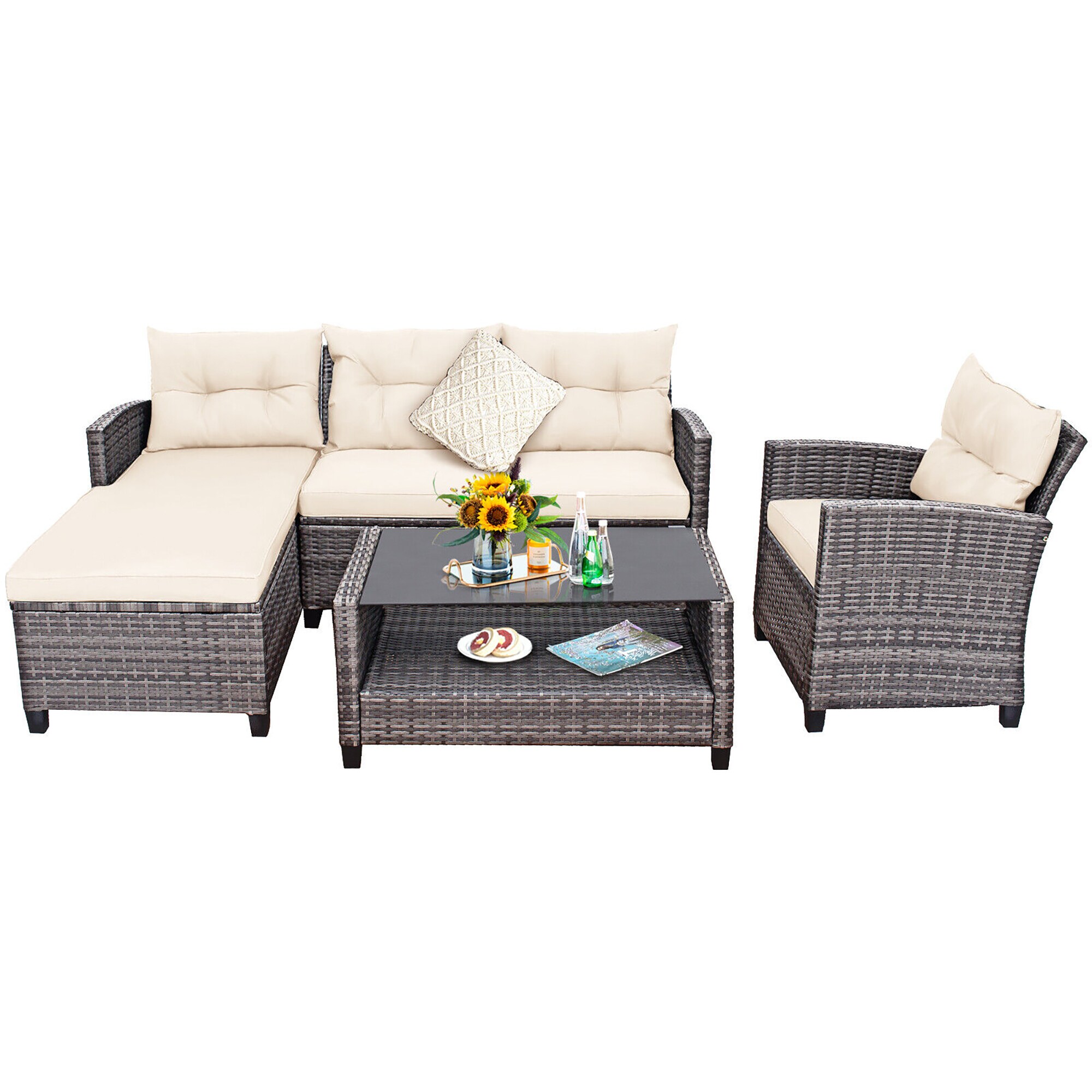 Forclover HYFL-569WH+ Patio-Conversation-Sets - View #3