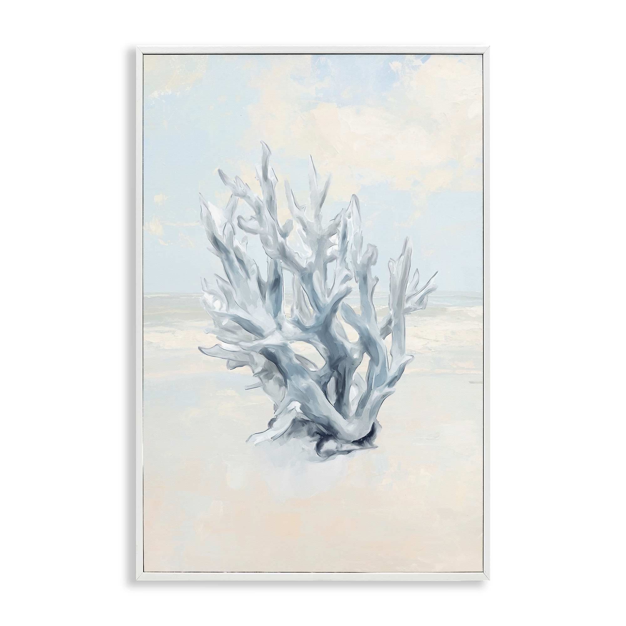 Stupell Industries BS-961-WFR-12X18 Soft Minimal Coral Branch White Framed Giclee Art By Ramona Murdock 12 x 18