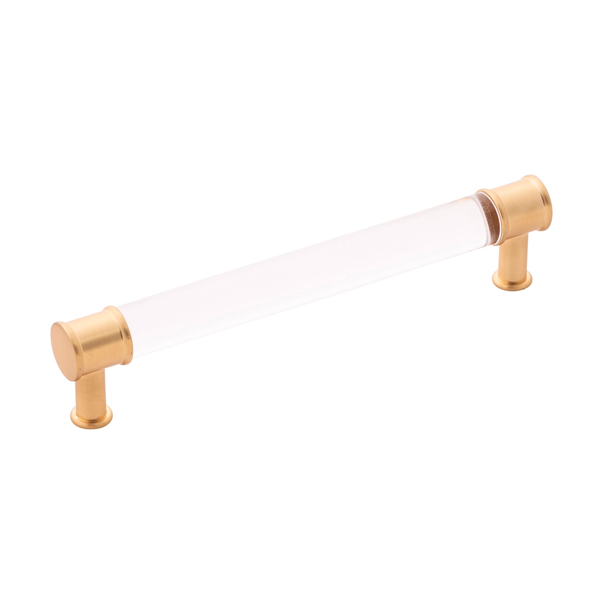 Hickory Hardware P3702-CABGB-10B Midway 6-5/16-in , 160mm Center to Center Crysacrylic with Brushed Golden Brass Rectangular Bar 10 -Pack
