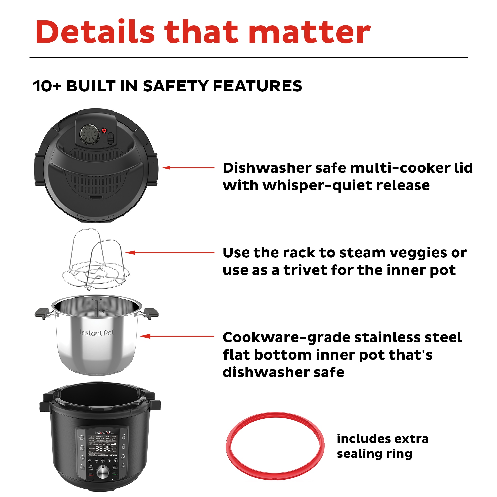 Instant Pot 6qt Pro Electric Pressure Cooker Black 112-0123-01 - Best Buy