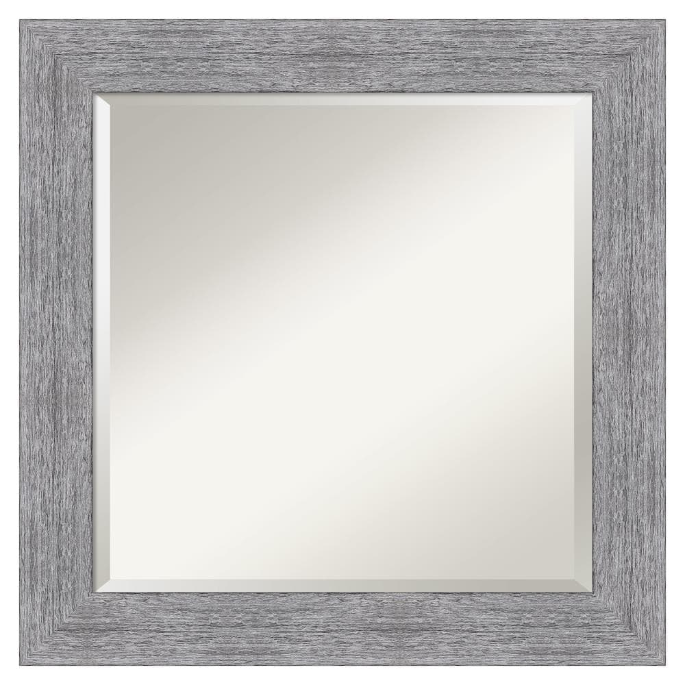 Amanti Art DSW4960889 Bark 25.25-in x 25.25-in Framed Square Bathroom Vanity Mirror ( Distressed Grey )