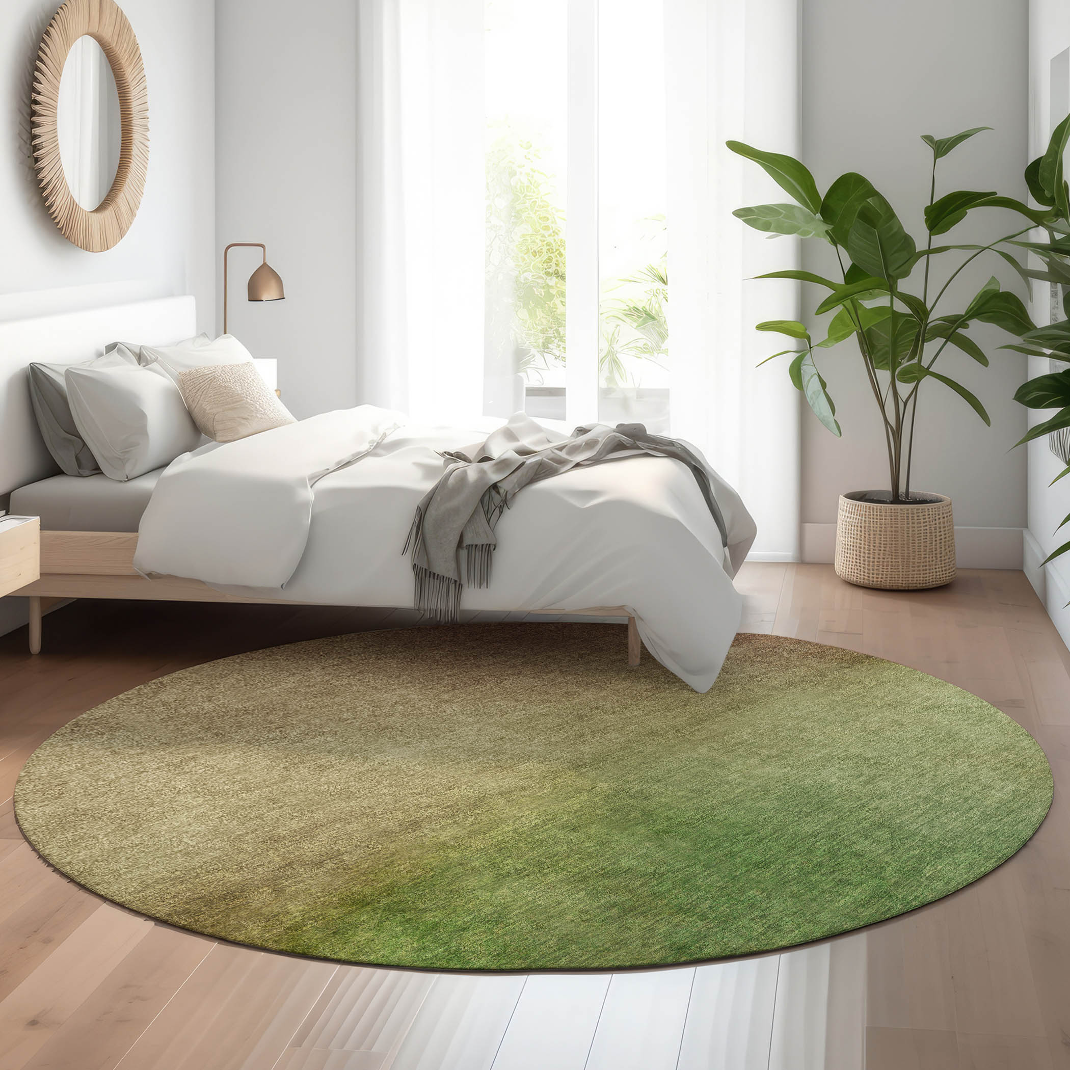 Addison Rugs AMF583BL8RO Mayfield AMF583BL 8 x 8 (ft) Loomed Polyester Blush Round Indoor Geometric Machine washable Area rug