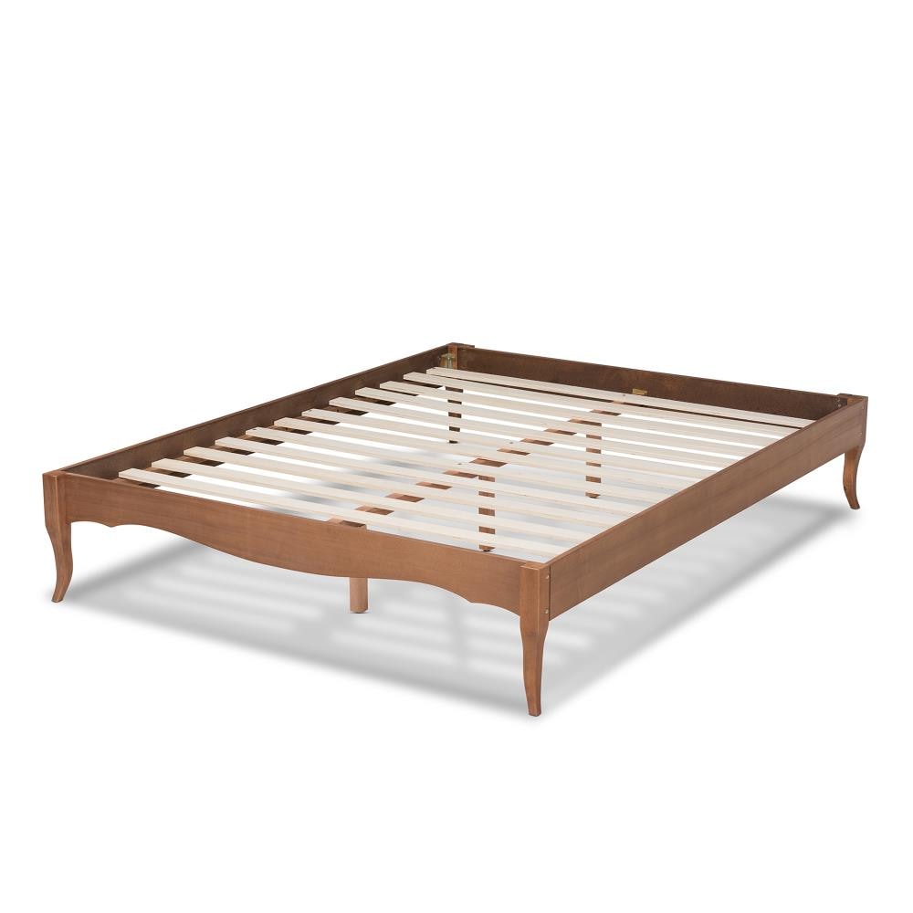 Baxton Studio Marieke Ash Walnut Queen Wood Platform Bed in the