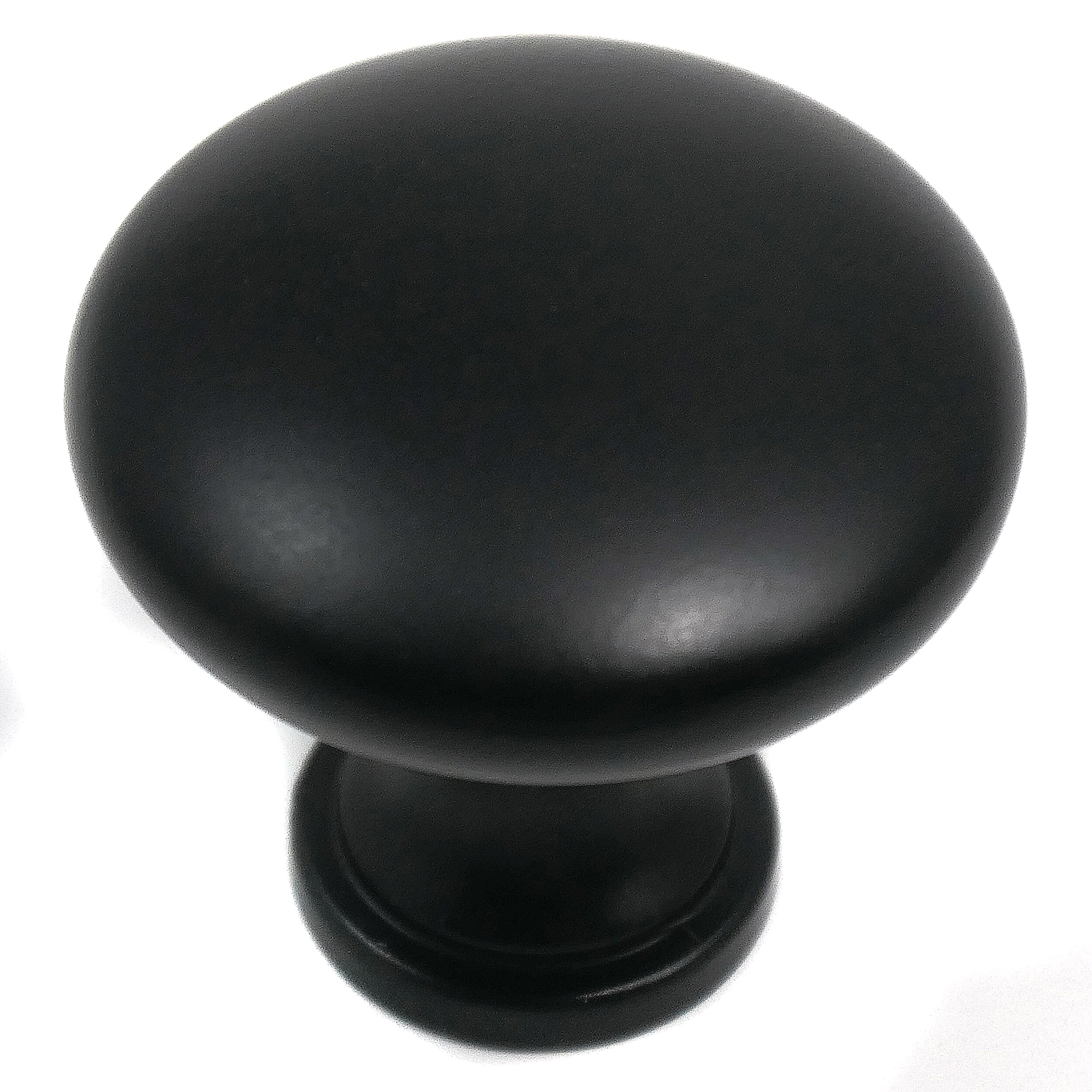 Laurey 54620 Nantucket 1-3/8-in Matte Black Round Contemporary Cabinet Knob