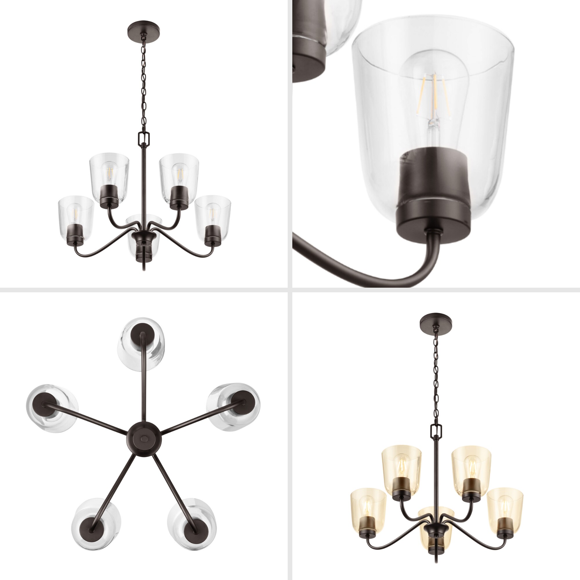 Project Source Traywick 5 -Light Satin Bronze Transitional For Use in Bedrooms, Dining Rooms, Foyers, Kitchens, Living Rooms Chandelier