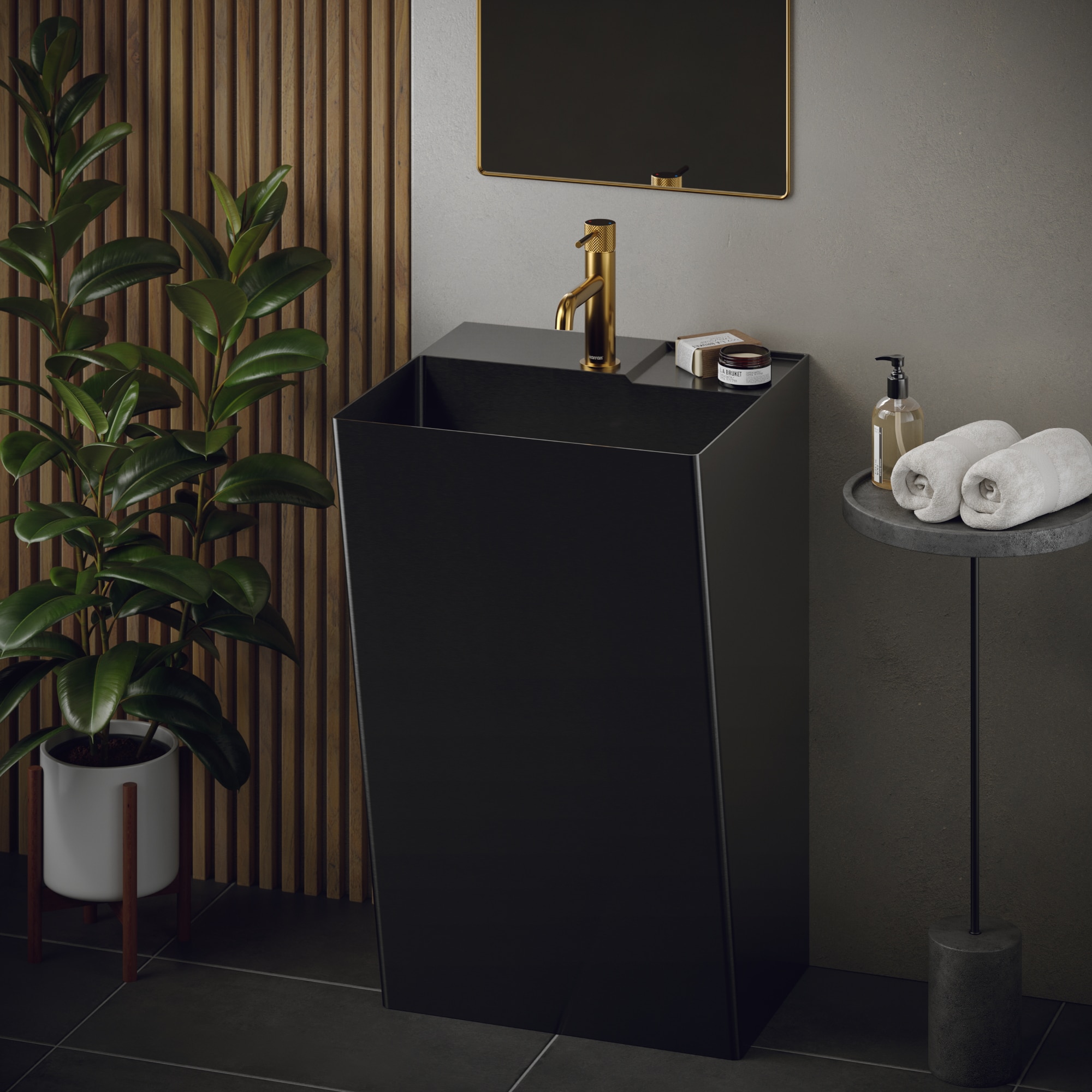 Karran CCP500GG Stainless steel Traditional Gray Pedestal Sink Combo , with Drain ( 19.75-in x 16.5-in x 32.75-in )