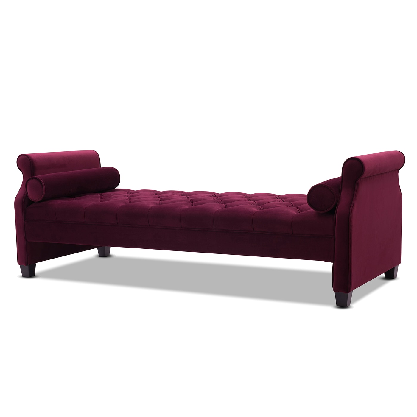 Jennifer Taylor Home 65001-673 Eliza Burgundy Velvet Contemporary/Modern Velvet Sofa Bed