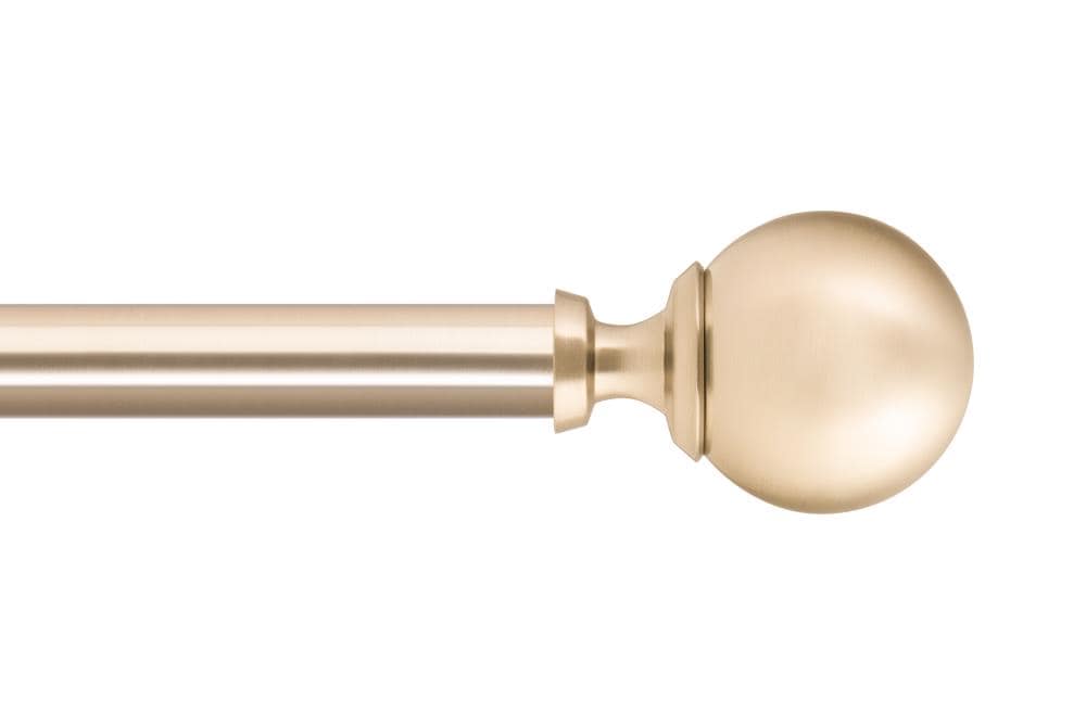 Refined Cage Finials, Champagne Gold Window Rod 1 Inch Curtain Rod 36 to 144" 