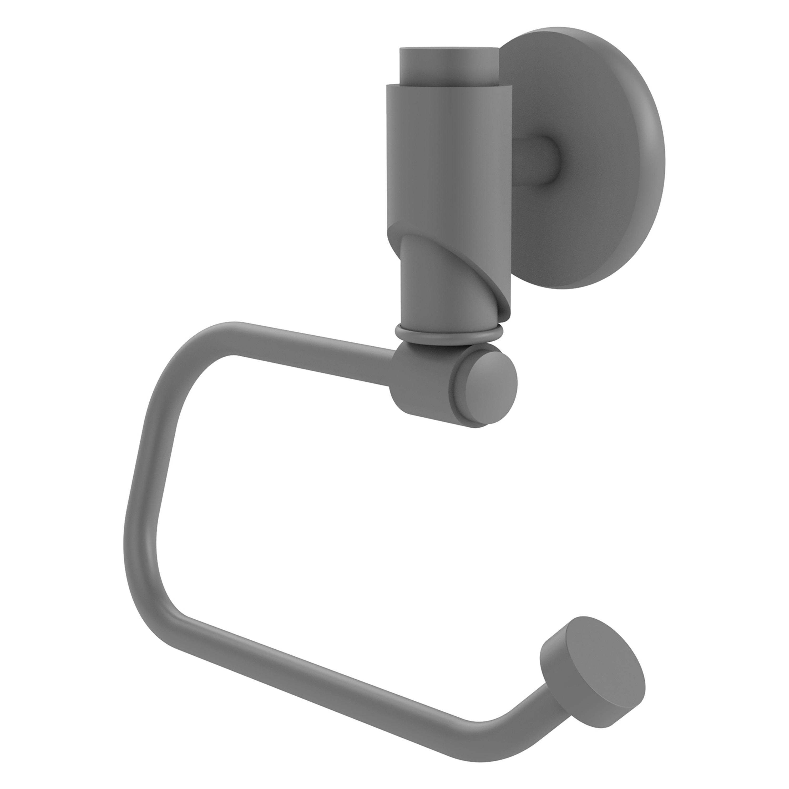 Allied Brass TR-24E-GYM Tribecca Matte Gray Wall mount Single post Toilet Paper Holder 1 -Rolls with Storage