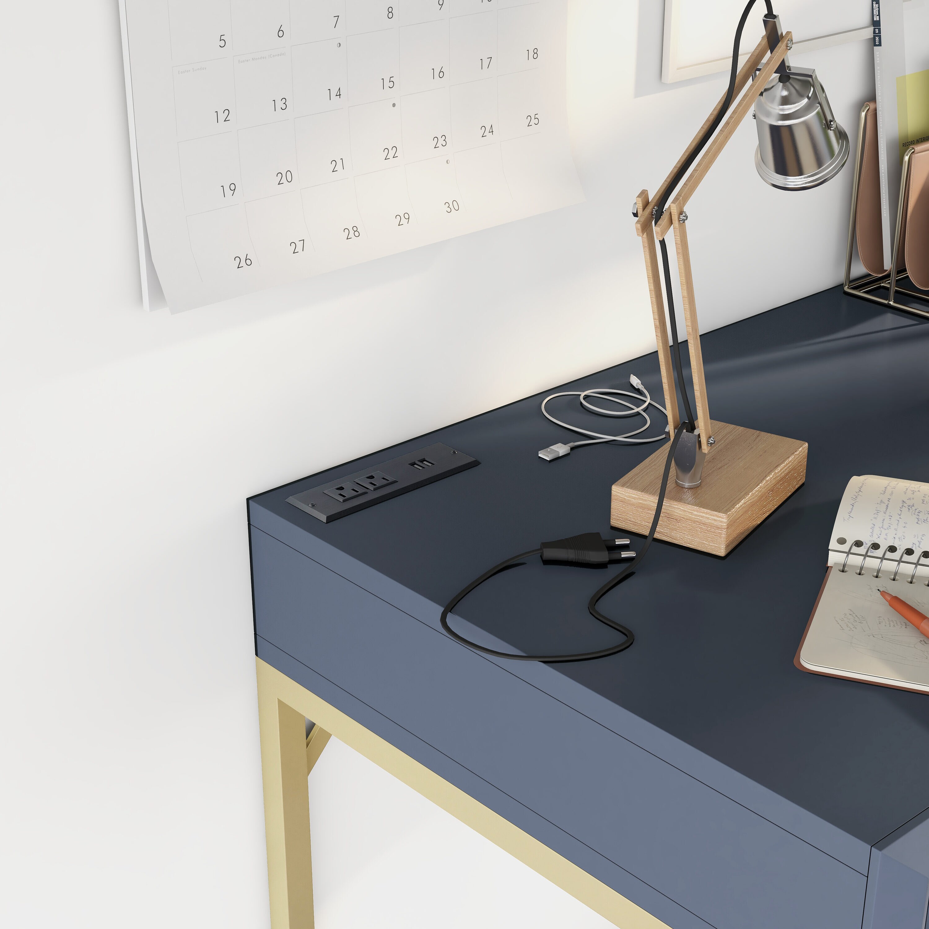 Furniture of America IDF-DK406BL-USB desks - View #6