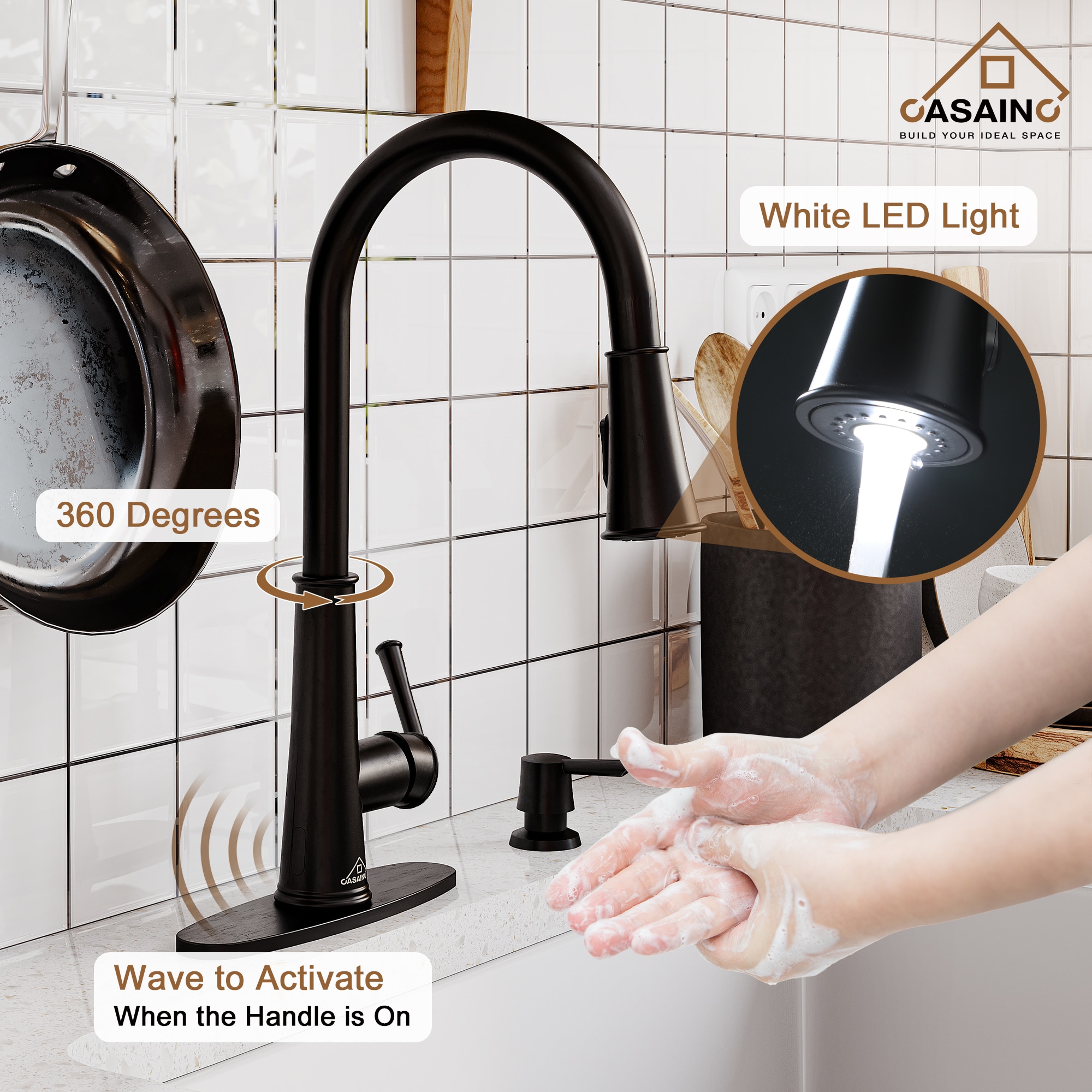 CASAINC CA-W3085-MB Kitchen-Faucets - View #4