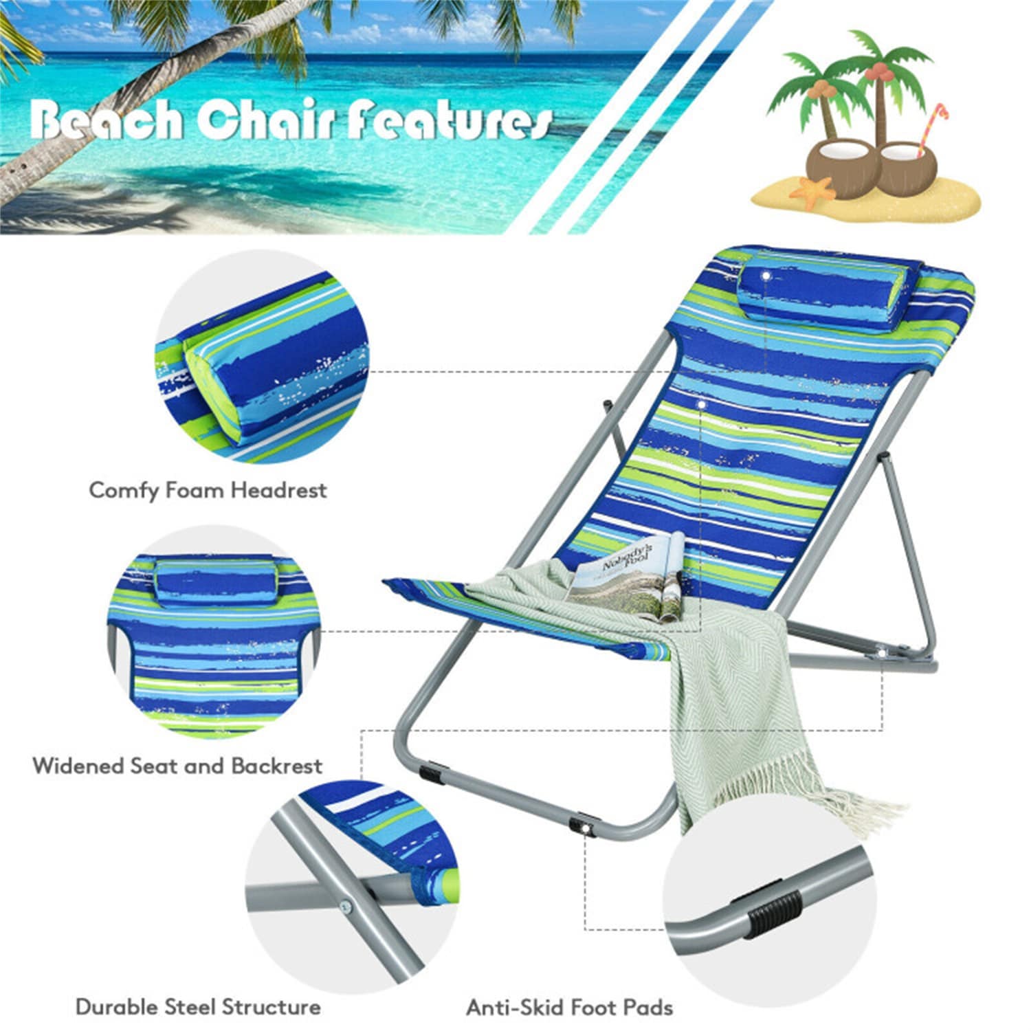 BABOOM BOM-015BL-2-CO Beach-Camping-Chairs - View #8