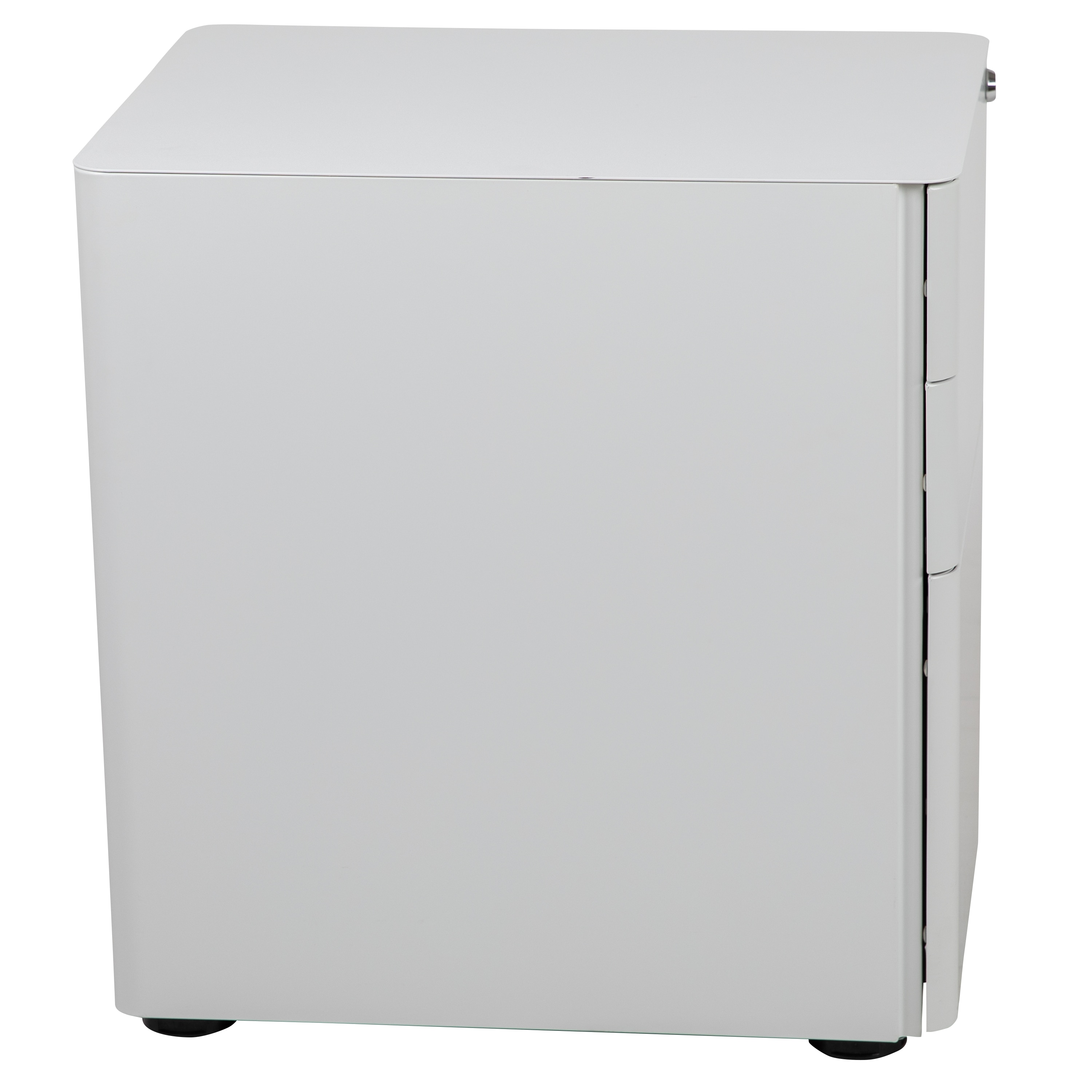 White Mobile 3-Drawer Lockable Filing Cabinet with Casters
