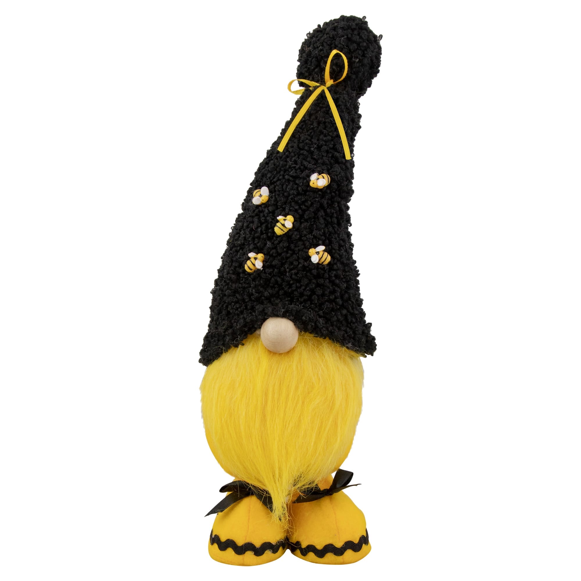 Northlight 14.5 inch Black and Yellow High Pile Fleece Bumblebee Springtime Gnome