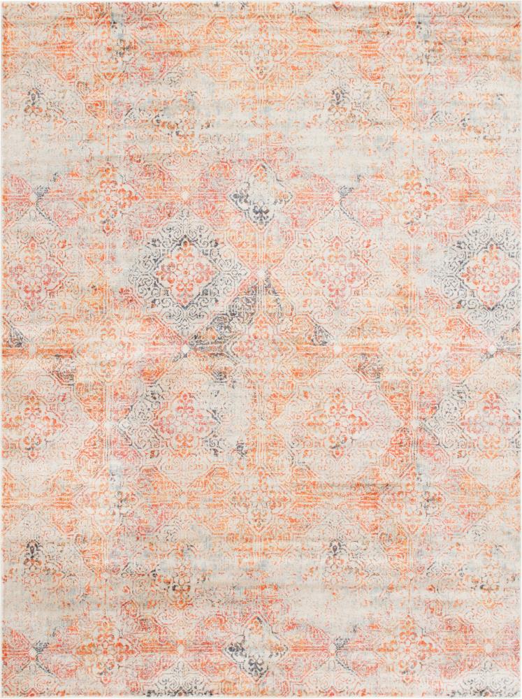 Unique Loom 3141733 Greylock Asheville 9 X 12 (ft) Multi/Beige Indoor Trellis Vintage Area Rug