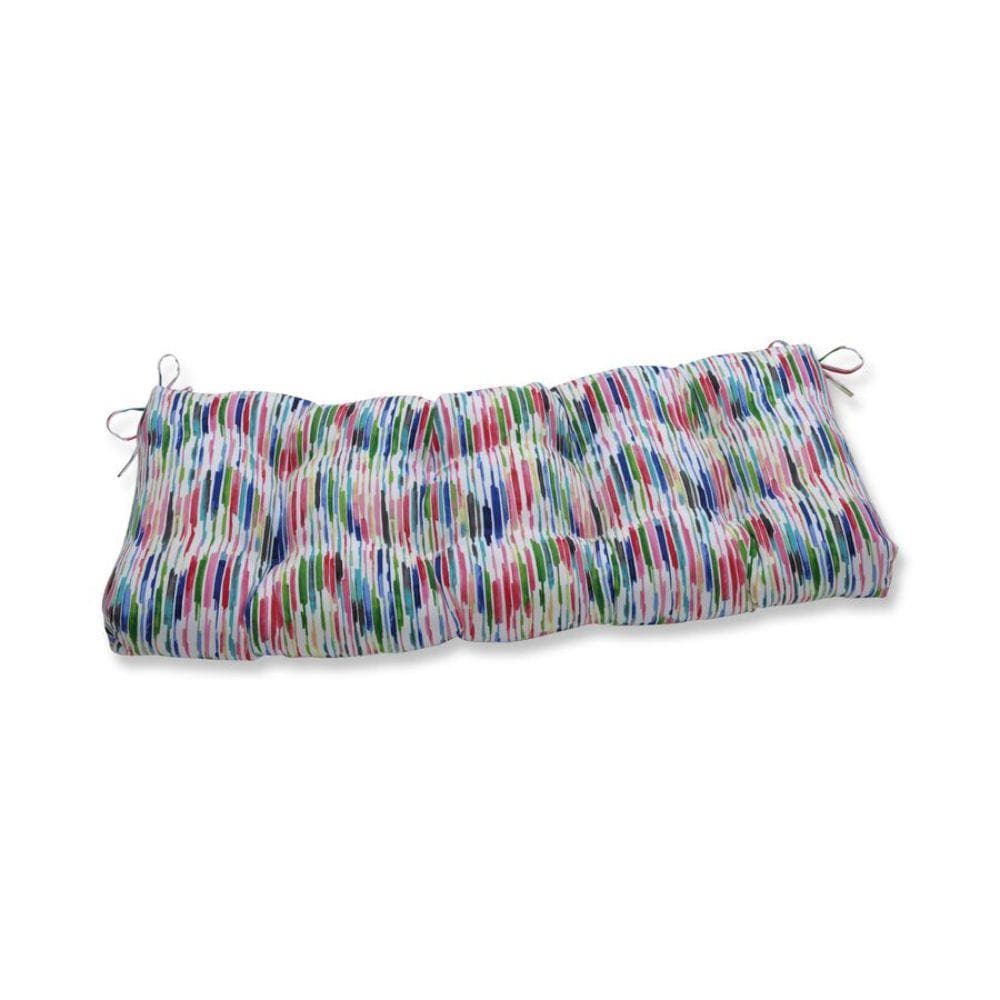 Pillow Perfect 658711 Drizzle Summer 44-in x 18-in Pink Patio Bench Cushion