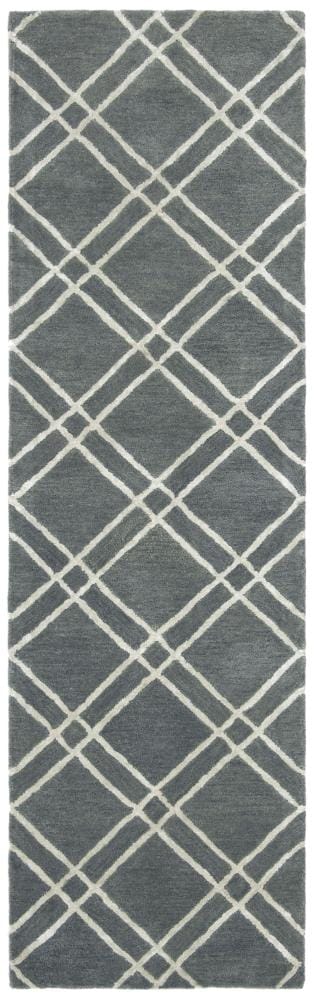 Safavieh HIM901F-28 Himalaya Ama 2 x 8 (ft) Tufted Wool Dark Gray/Ivory Rectangular Indoor Trellis Runner rug