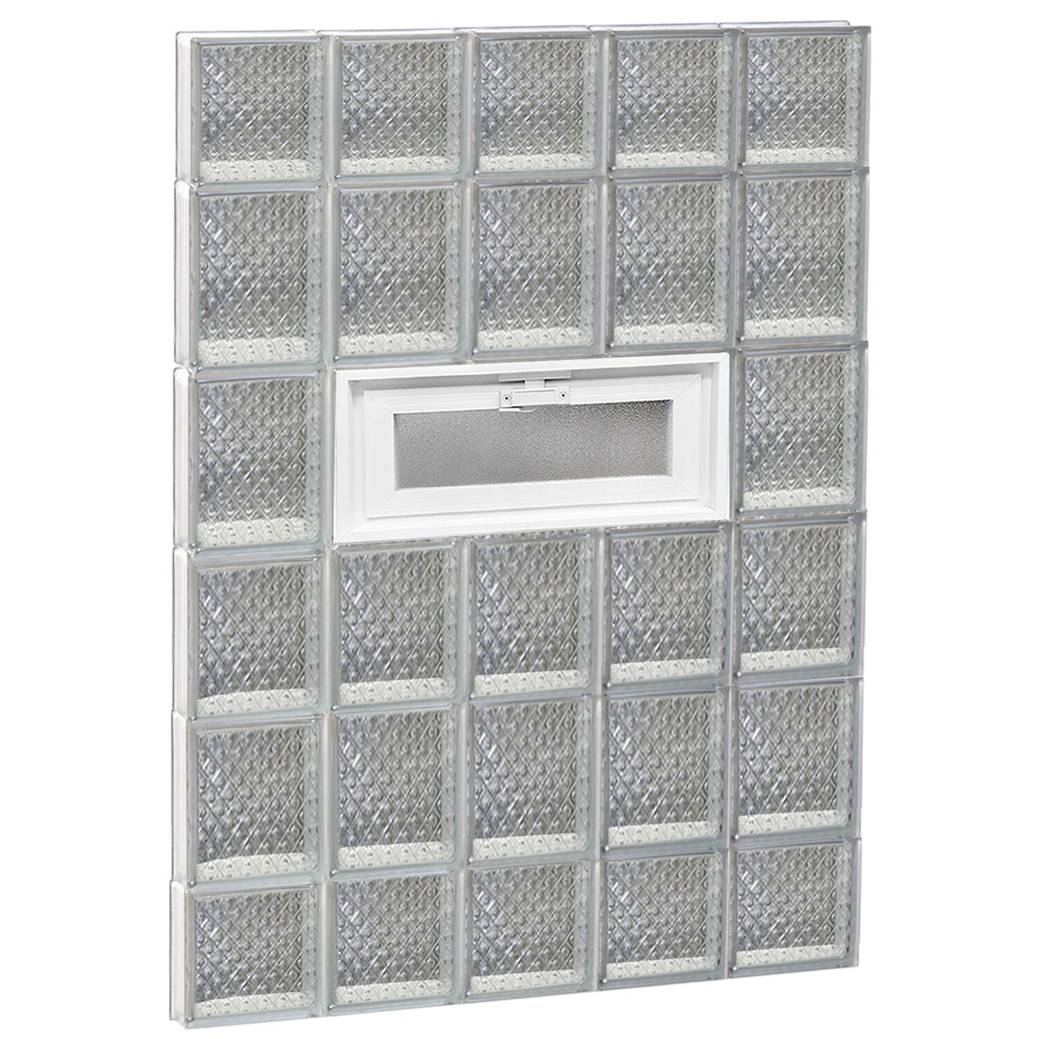 REDI2SET V3044DP Diamond Glass 28-3/4-in x 42-1/2-in Frameless Replacement Vented Glass Block Window