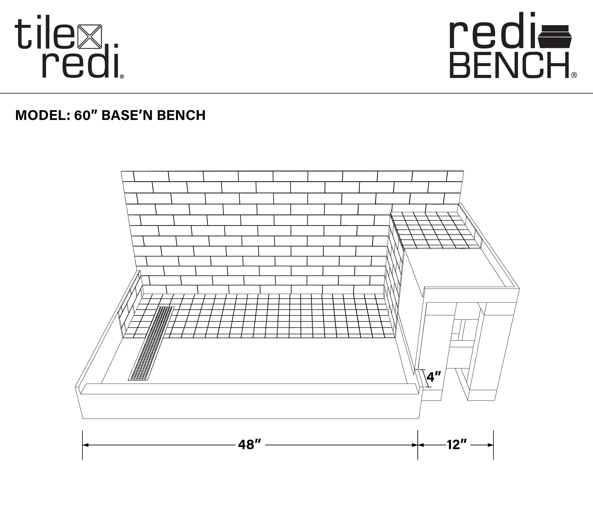 Tile Redi RT3048L-SQPC-RB30KIT Shower-Floors - View #3