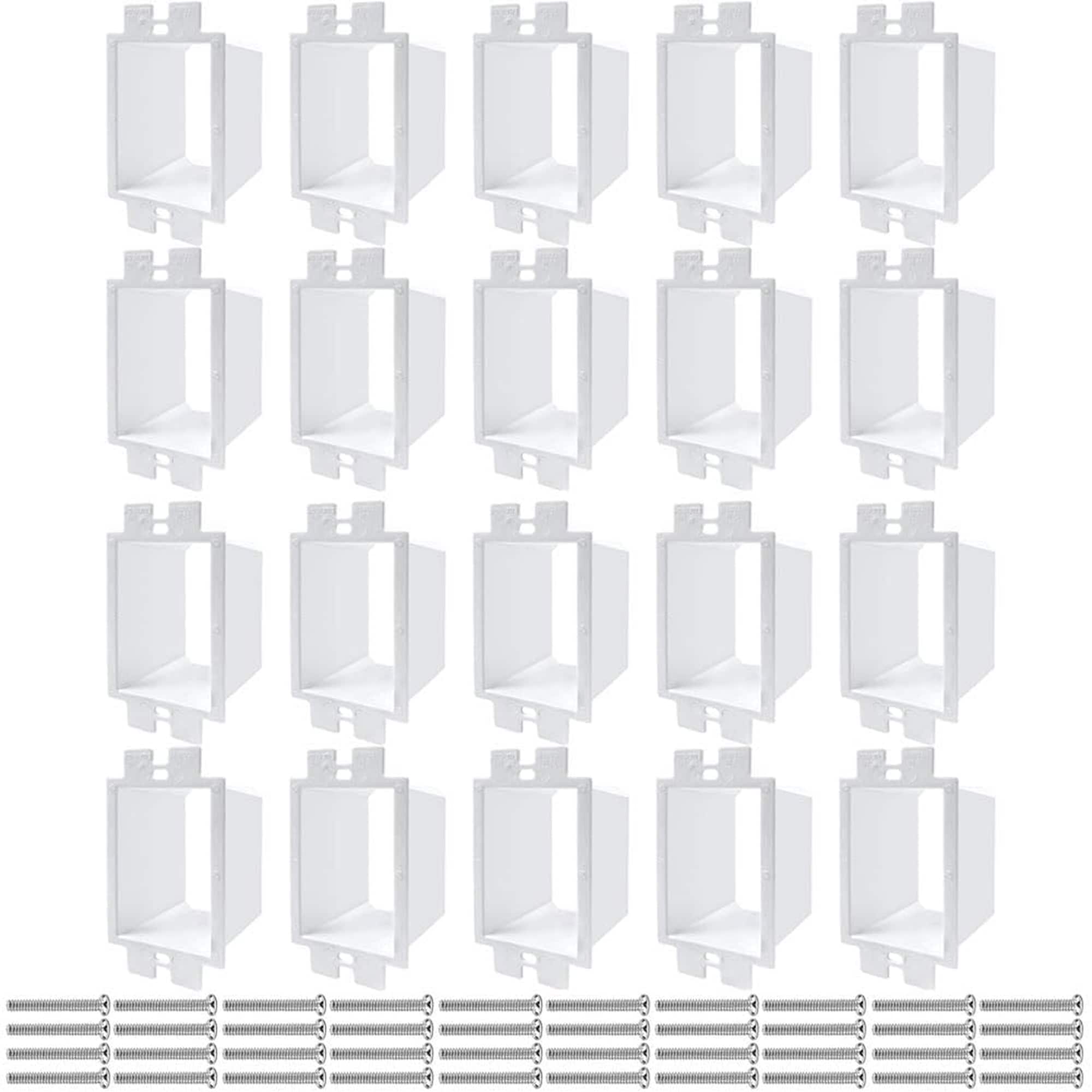 OGETFUUR 20 Pack 1 Gang White Electrical Outlet Box Extender for Wall Receptacle Extension featuring Durable Plastic Construction and Easy Installation