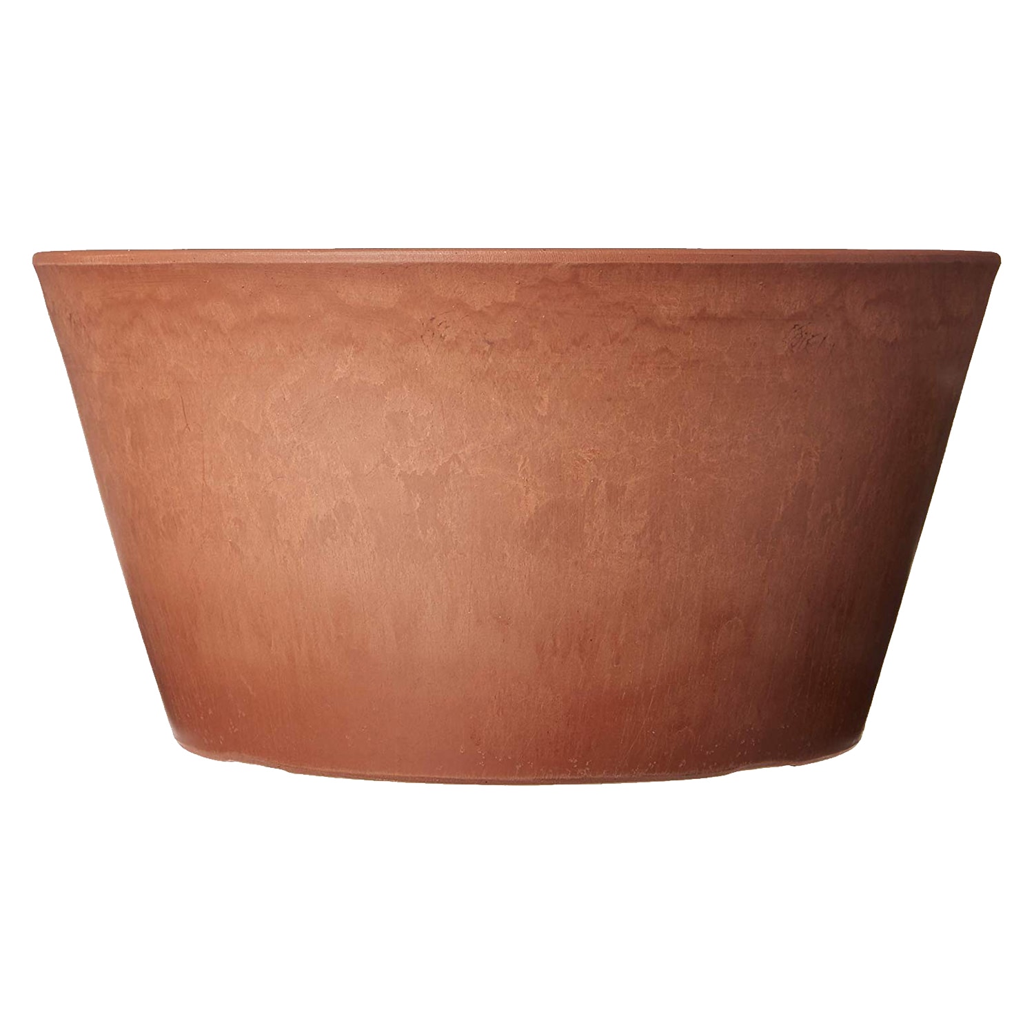Sleek 10" Terra Cotta Recycled Plastic Round Bulb Pan Pot