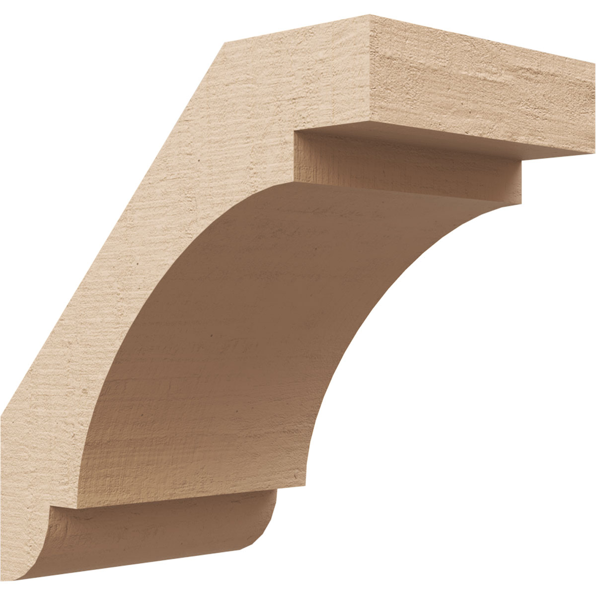 Ekena Millwork BRCUR05X08X08ASPRCPR 5-in x 8-in x 8-in Primed Urethane Aspen Rough Cedar Woodgrain TimberThane Knee Brace