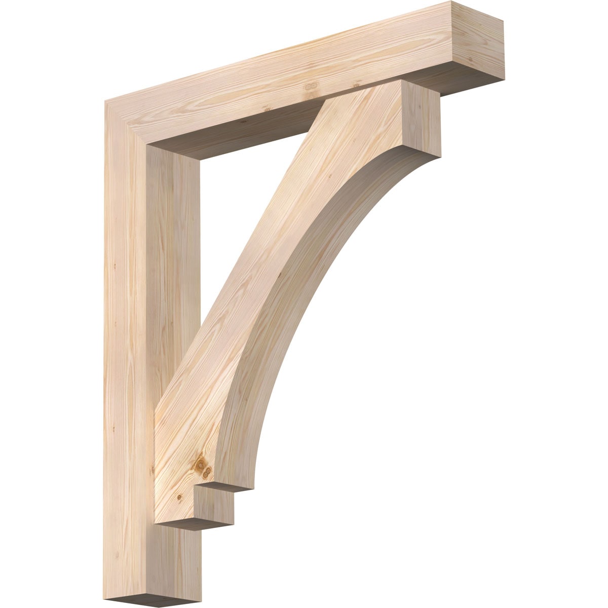 Ekena Millwork 1463002 Imperial Block Smooth Bracket with Offset Brace 7-1/2-in x 42-in x 48-in Douglas fir Brown Wood Standard bracket